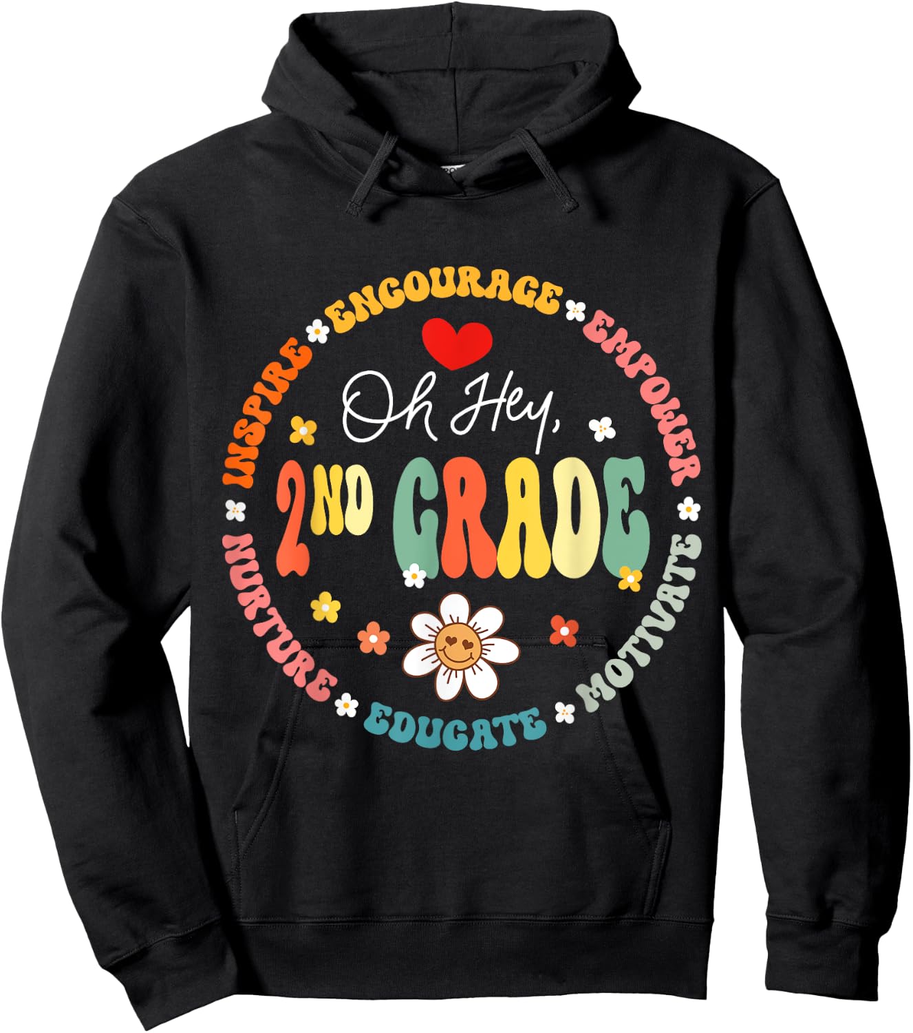 Second Grade Teacher Oh Hey 2nd Grade Life 1st Day Of School Hoodie - Hoodie | Black