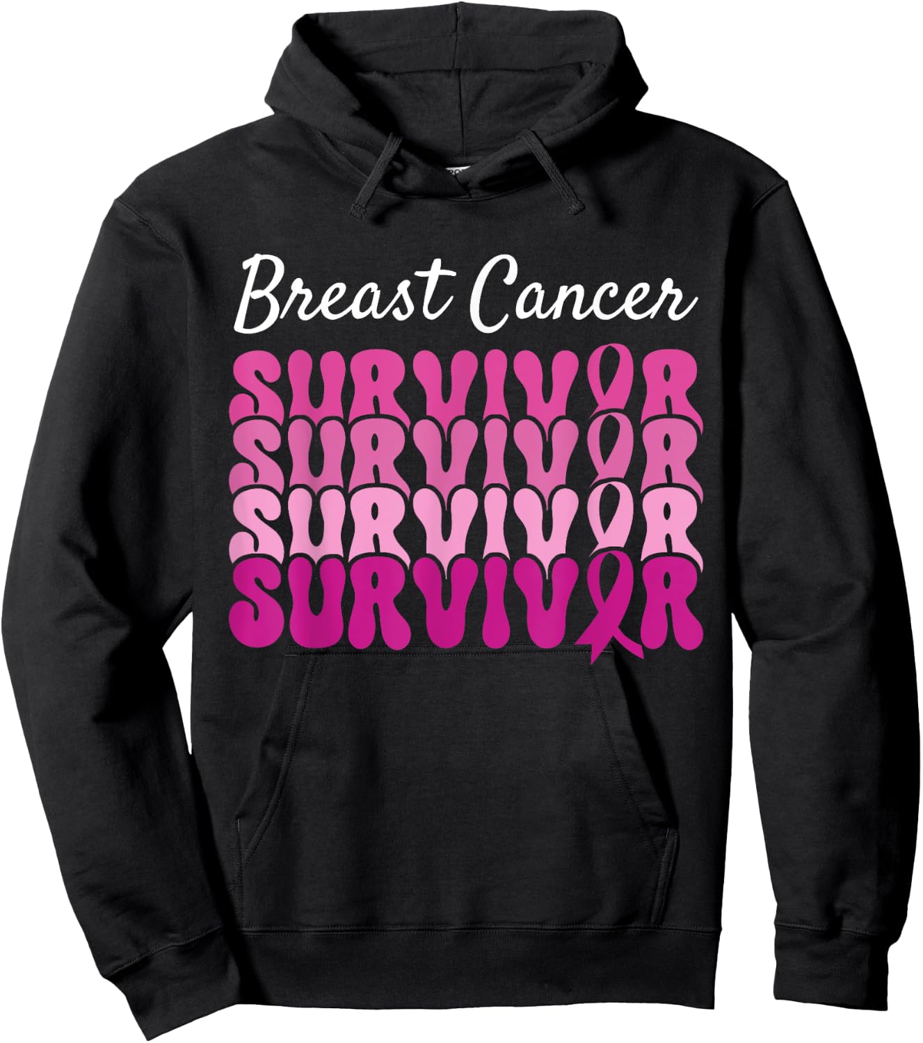 Breast Cancer Survivor Ribbon Pink Breast Cancer Hoodie - Hoodie | Black
