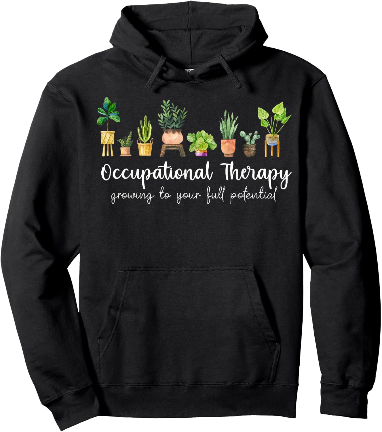 Occupational Therapy Therapist OT Month Cactus Plant Funny Hoodie - Hoodie | Black