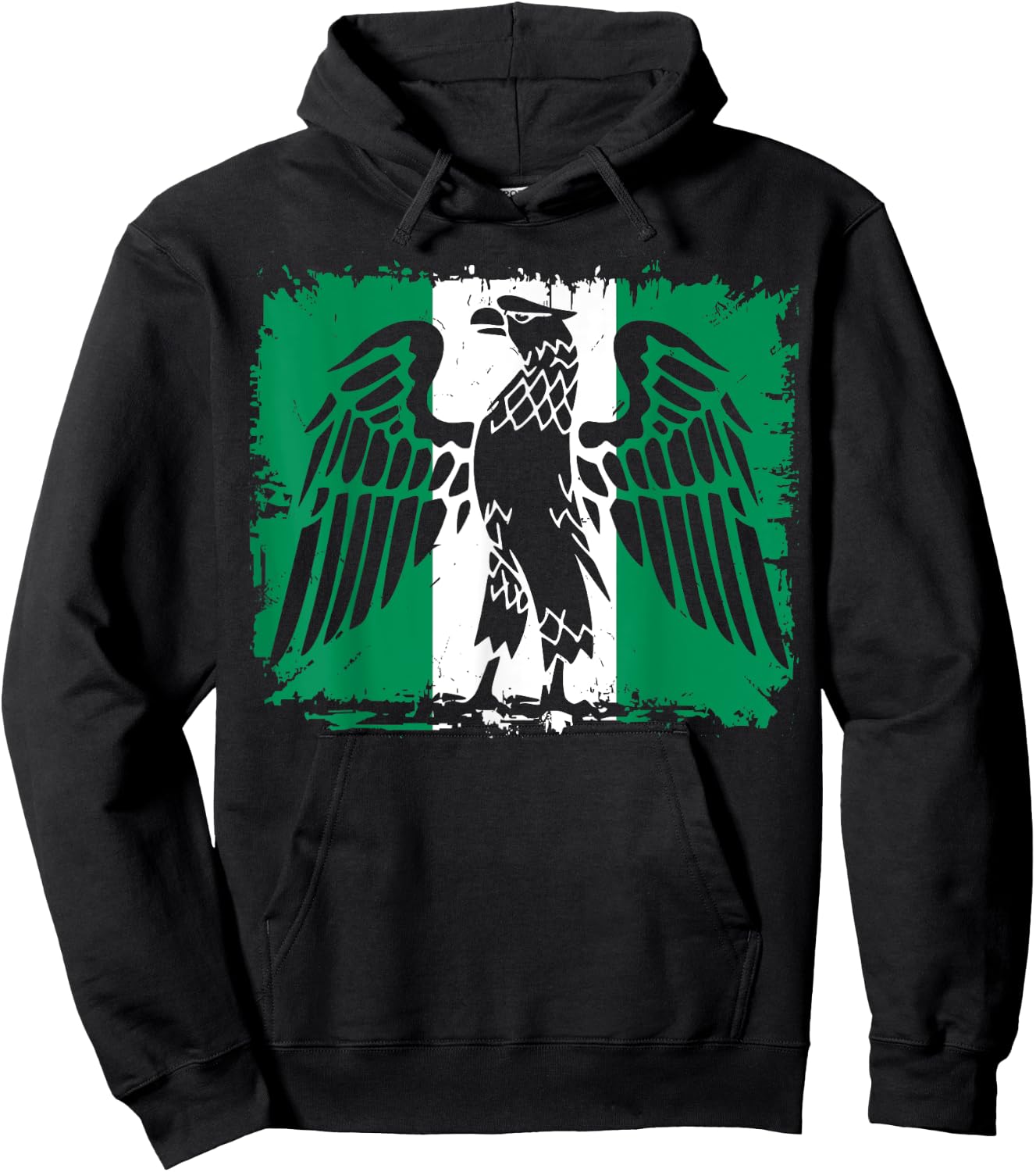 Nigeria Flag with Eagle. African Men, Women & Kids. Nigerian Hoodie - Hoodie | Black