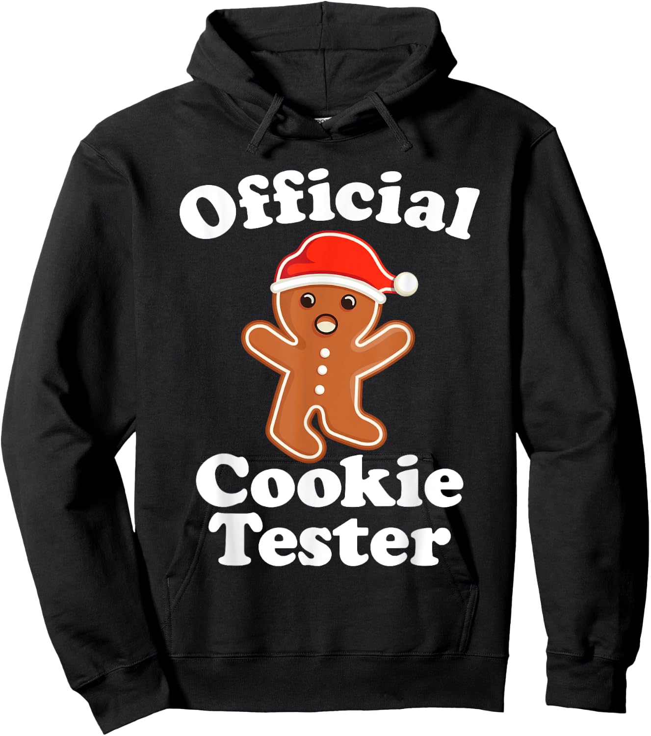 Funny Gingerbread Man Official Cookie Tester Christmas Hoodie - Hoodie | Black