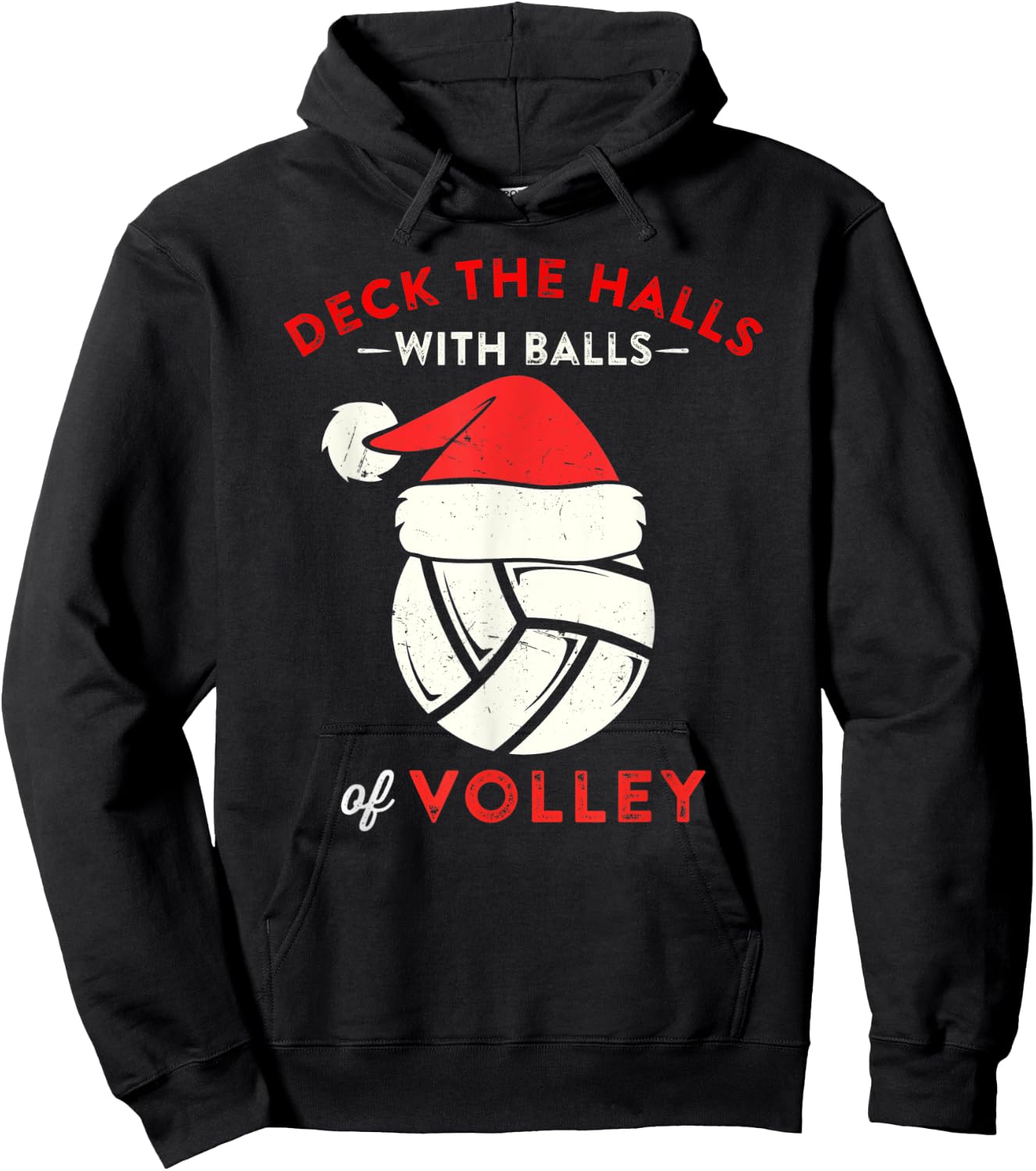 Deck the Halls with Balls of Volley Christmas Volleyball Hoodie - Hoodie | Black