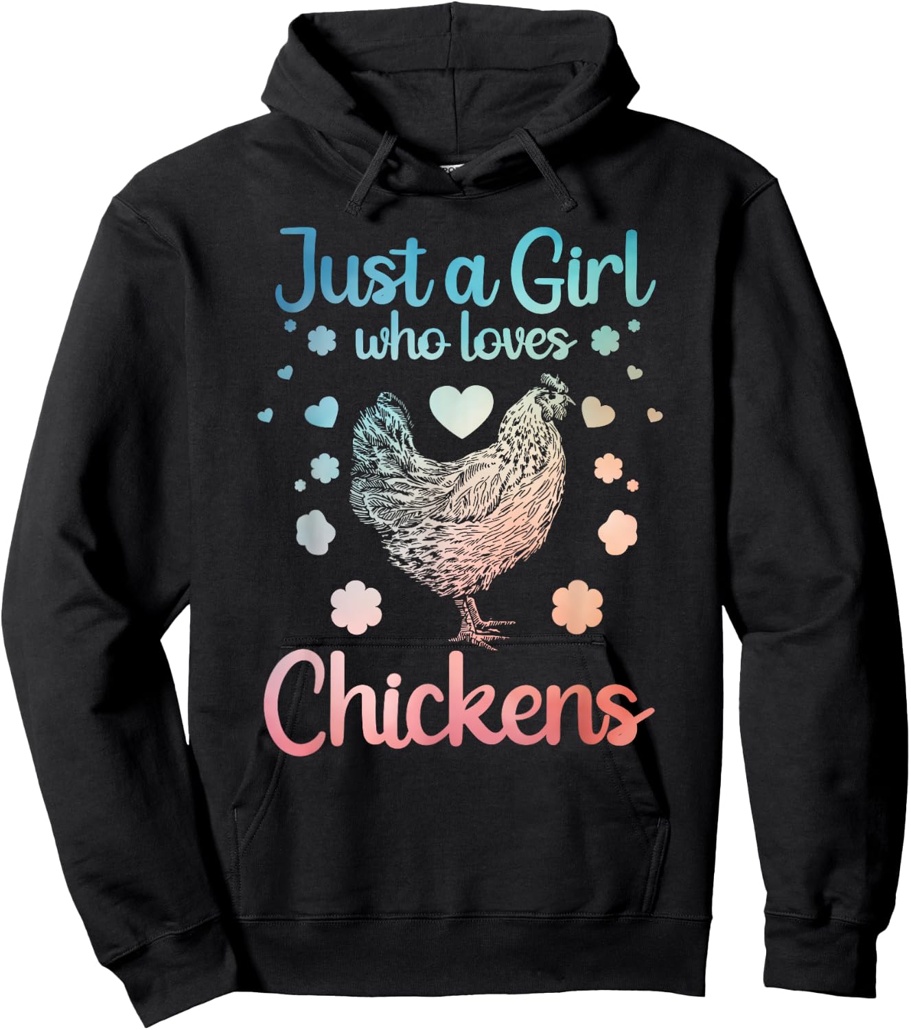 Funny Girl Chicken Design For Kids Women Mom Chicken Lover Hoodie - Hoodie | Black