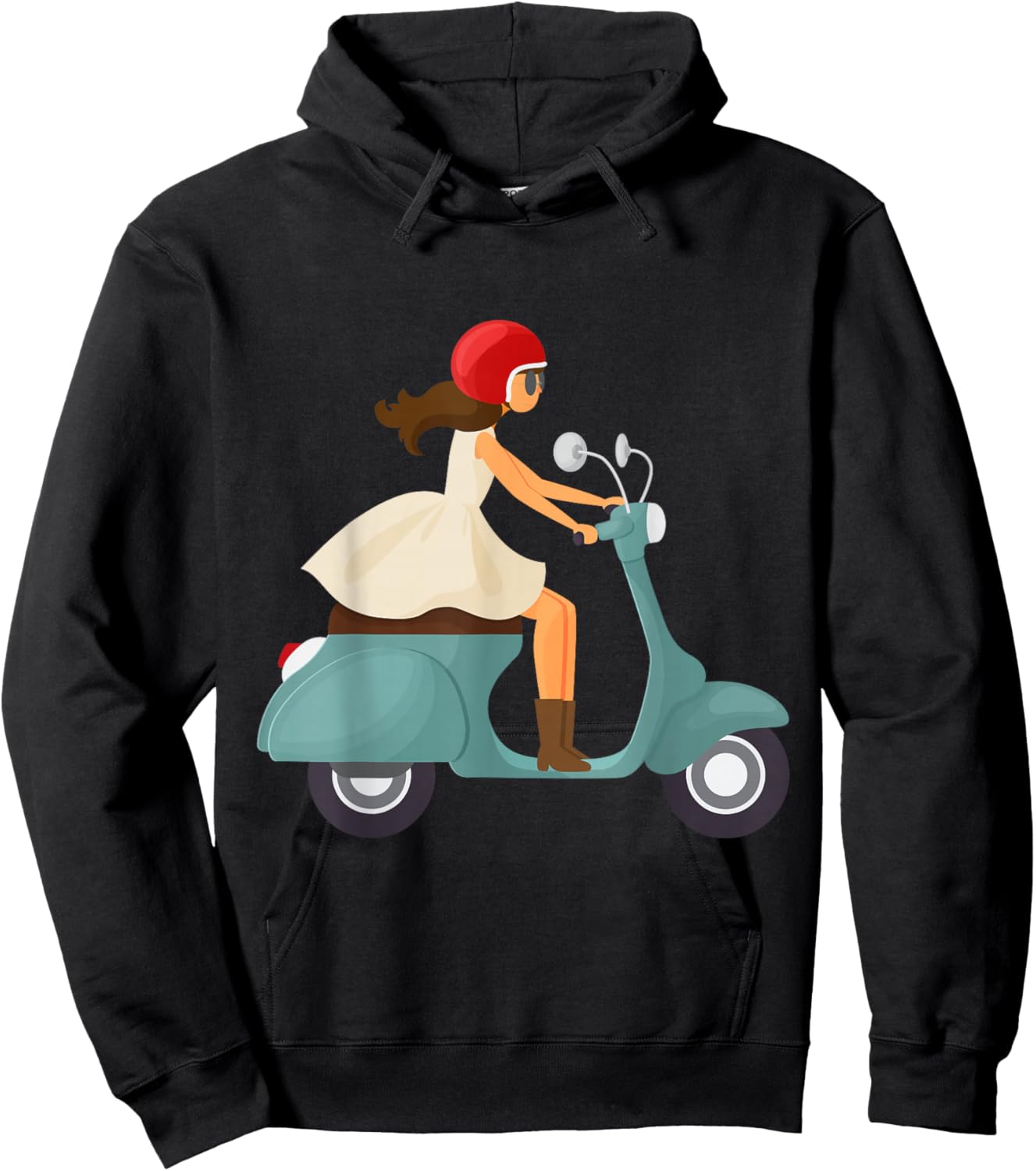 Girl on a Scooter Hoodie - Hoodie | Black