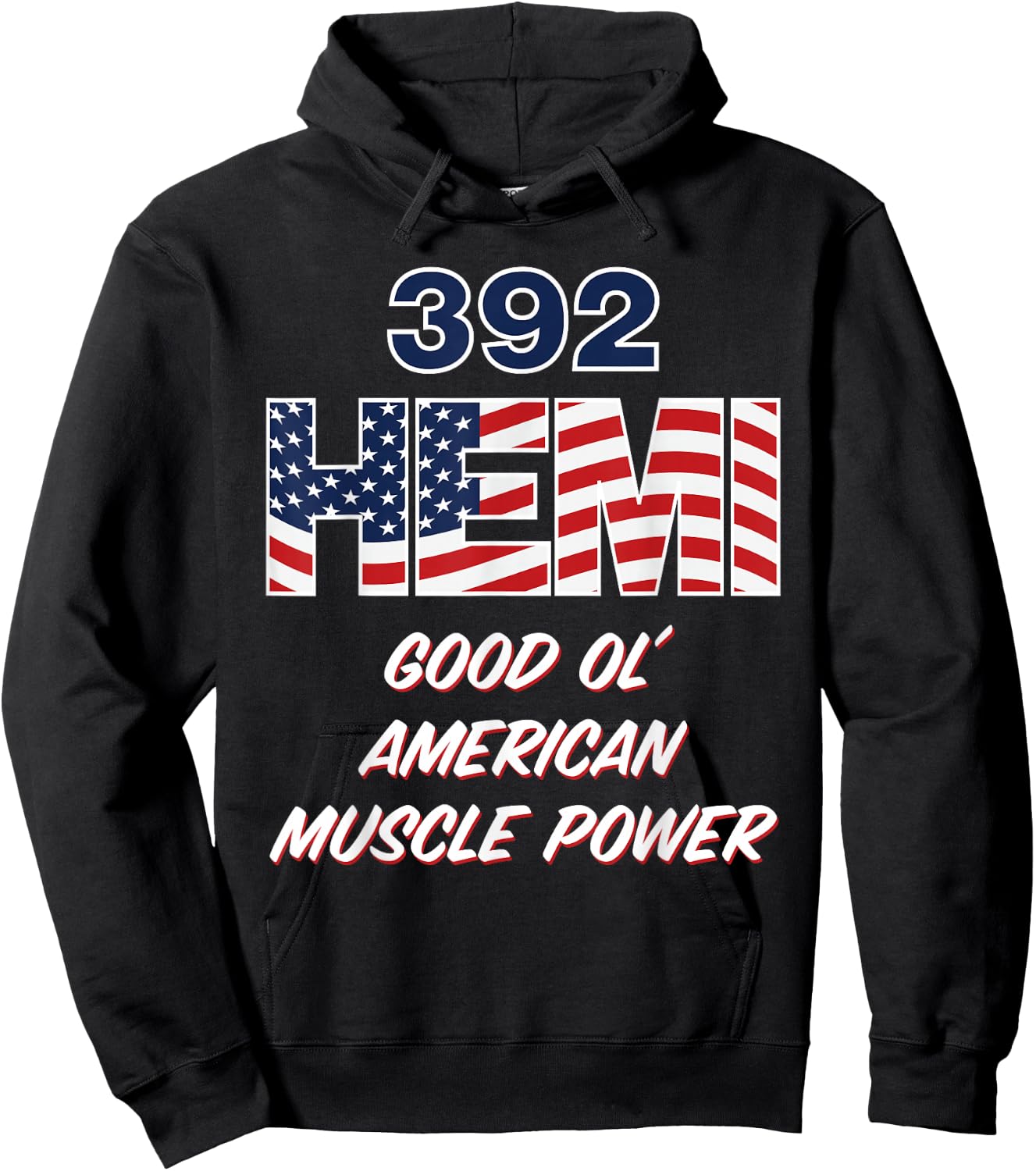 392 HEMI with USA flag design. Patriotic car design Hoodie - Hoodie | Black