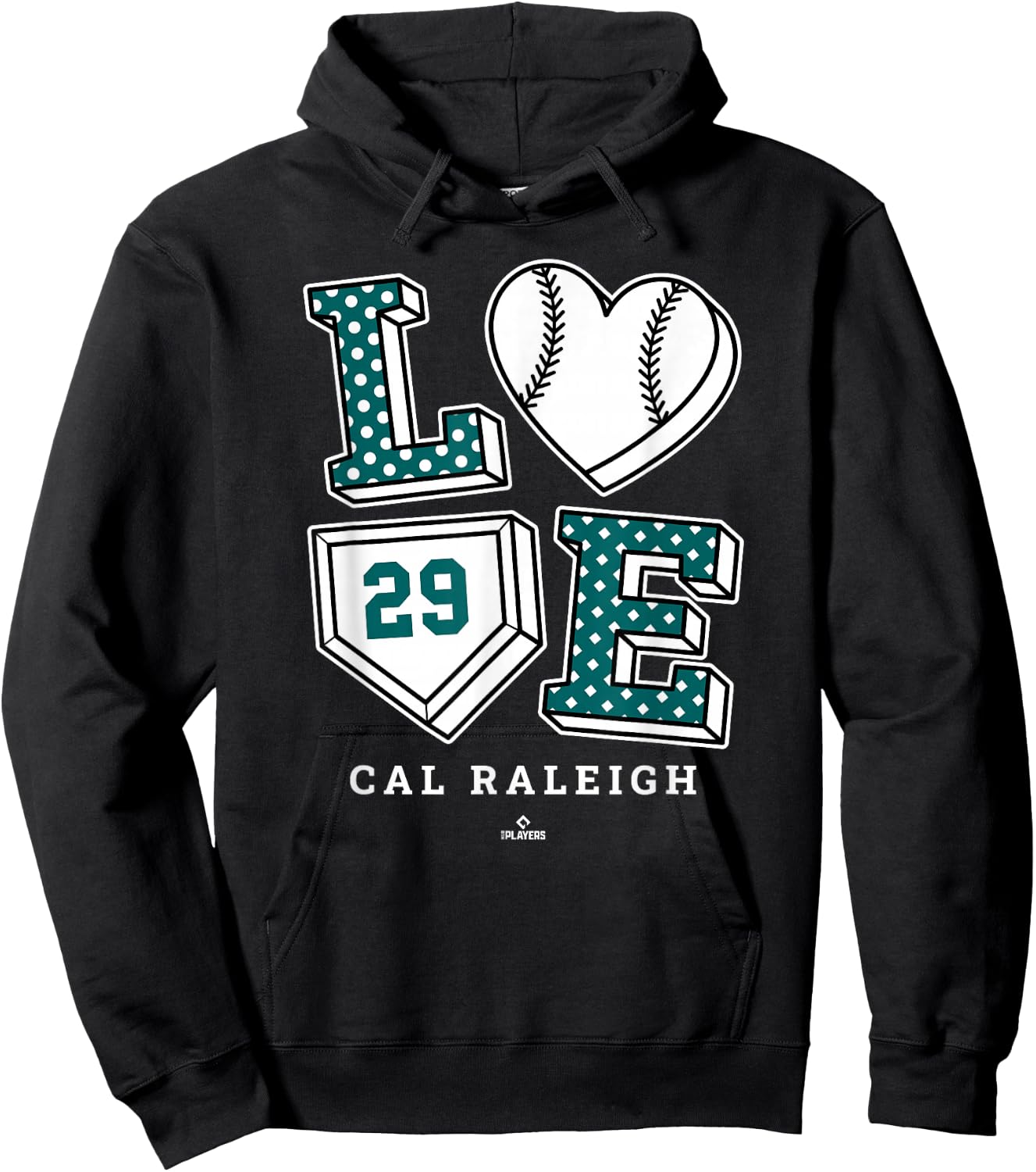 Love Cal Raleigh Seattle MLBPA Hoodie - Hoodie | Black