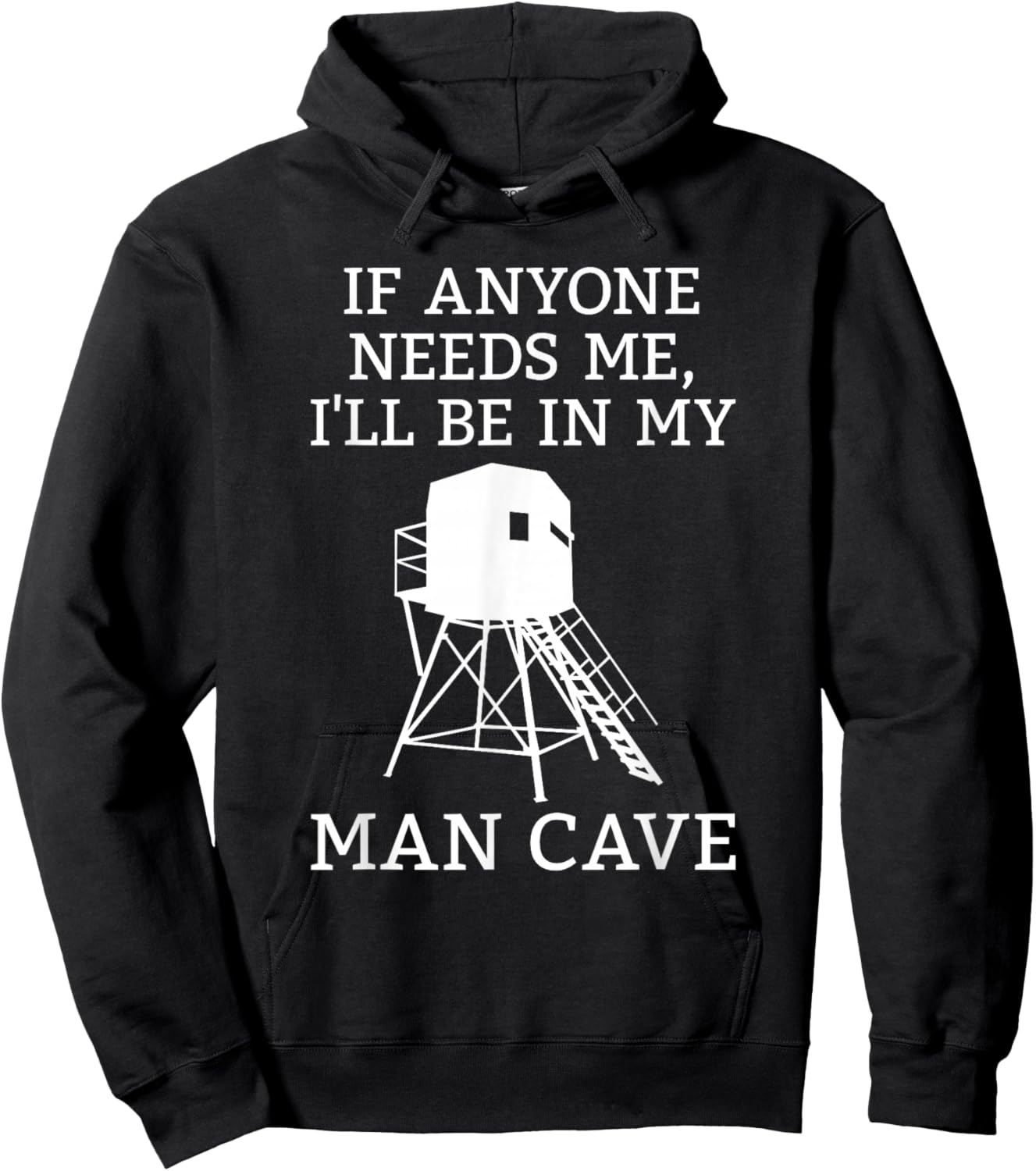 Deer Blind Man Cave Funny Hunter Dad Grandad Hunting Season Hoodie - Hoodie | Black