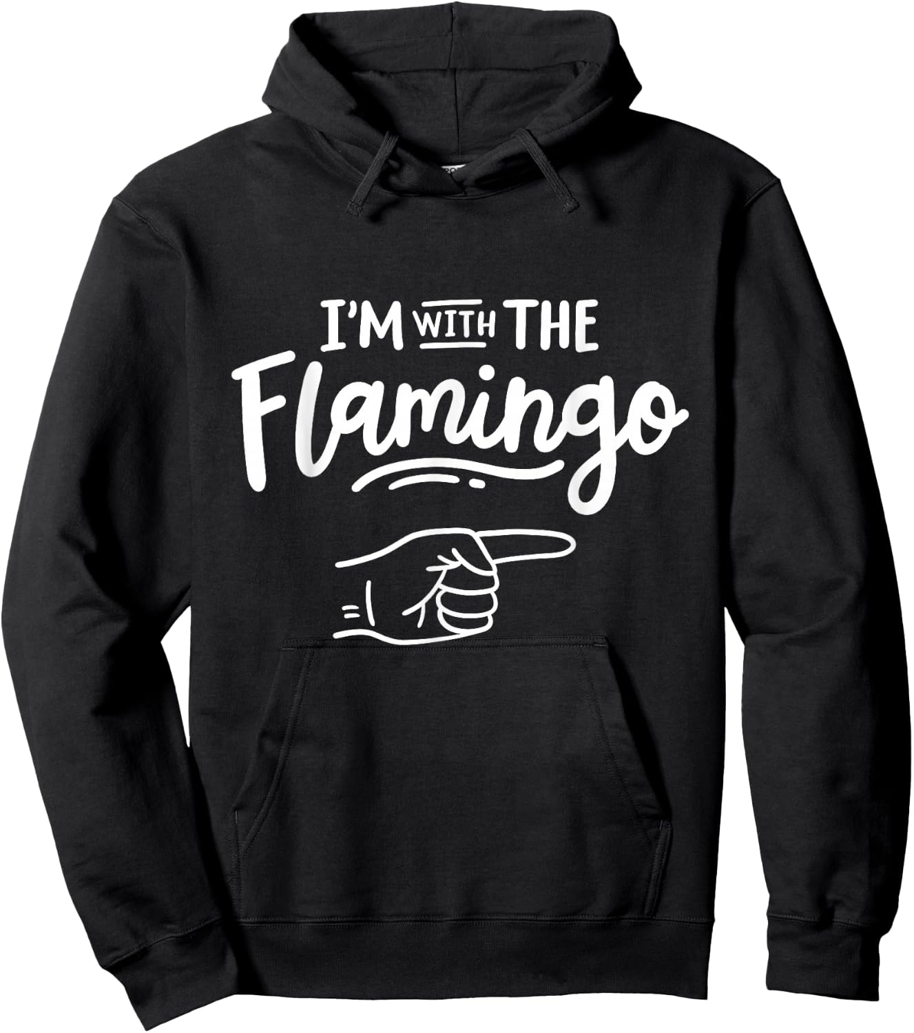 I'm With Flamingo Funny Halloween Costume Party Couples Hoodie - Hoodie | Black