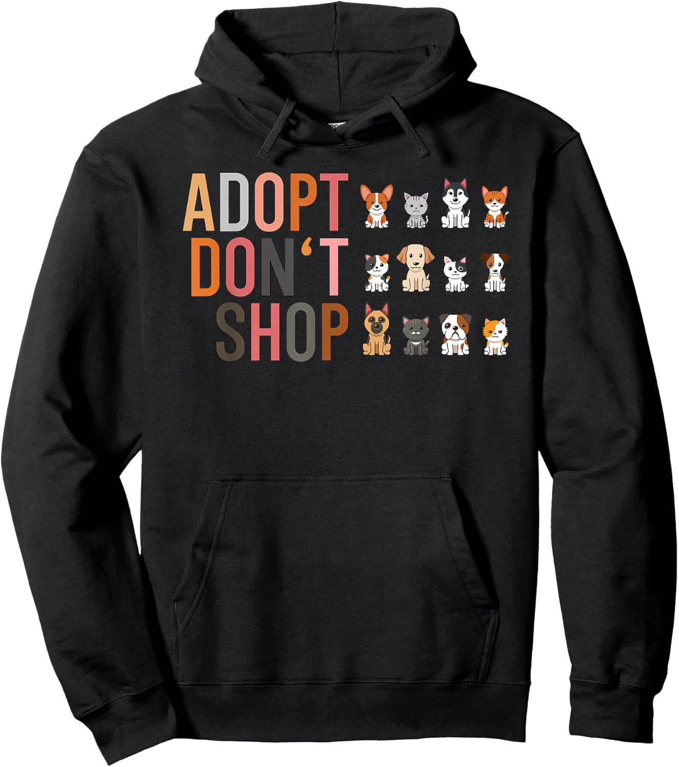 Adopt don‘t Shop Hoodie - Hoodie | Black