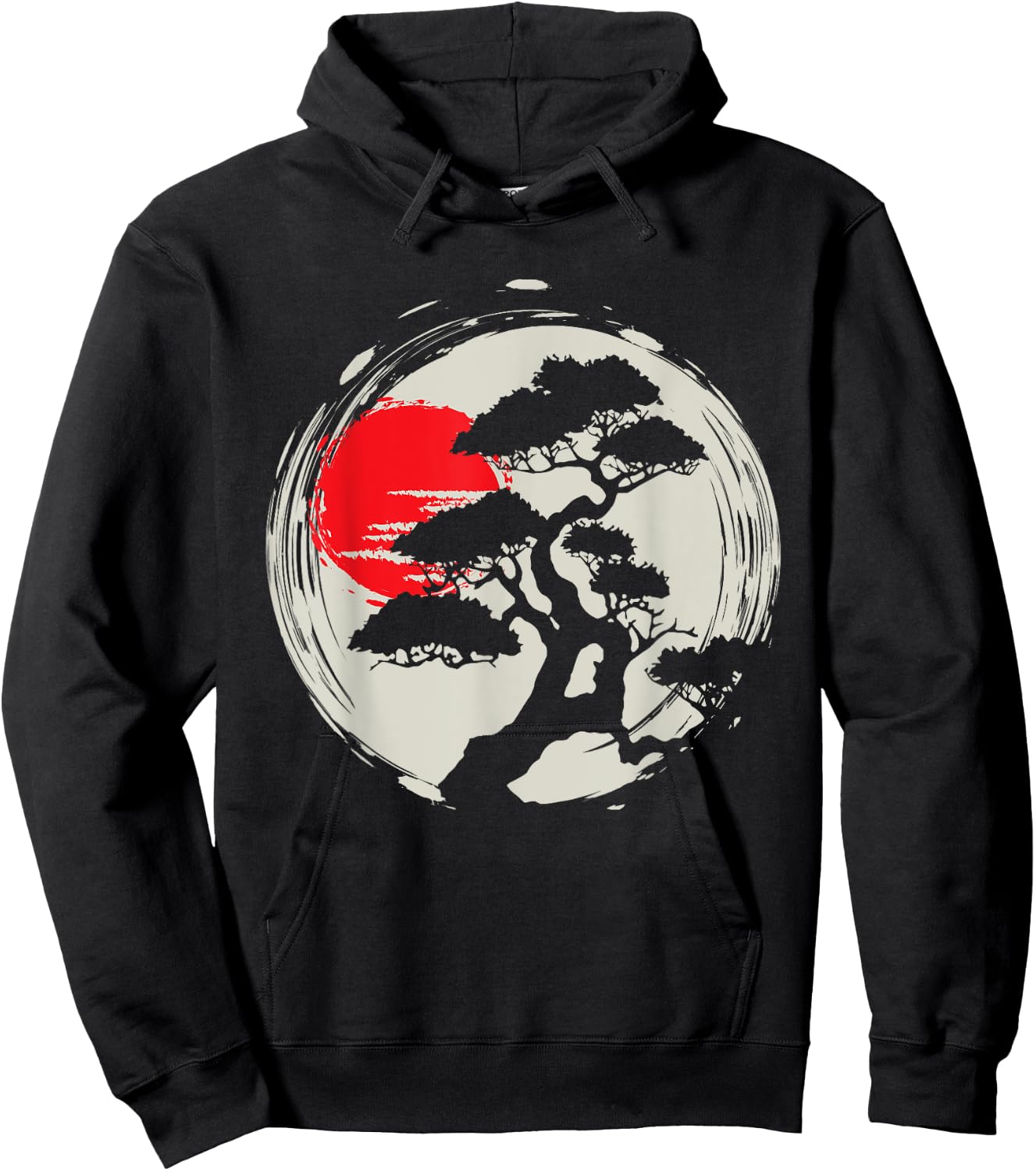 Japanese Bonsai Art - Sunset Tree Lover Gardening Planting Hoodie - Hoodie | Black