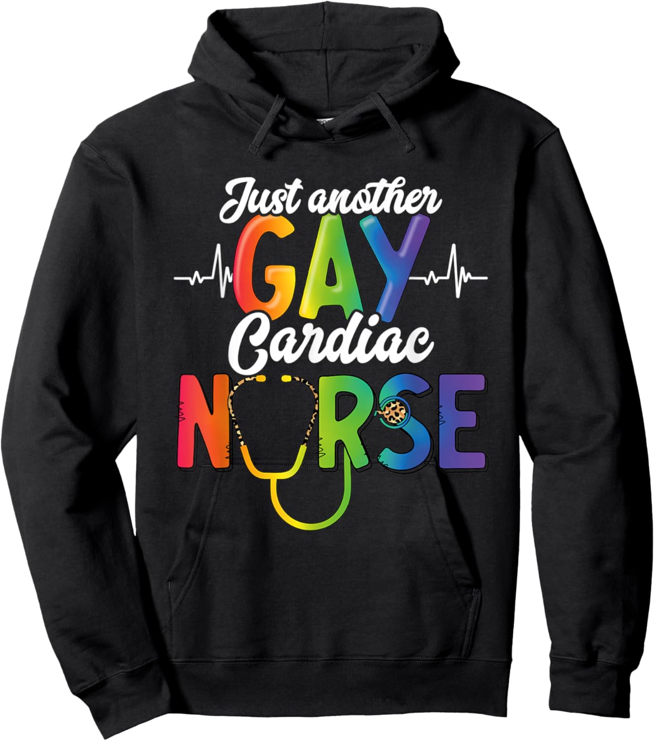 Gay Pride Month Medical Support Personnel Gay Cardiac Nurse Hoodie - Hoodie | Black