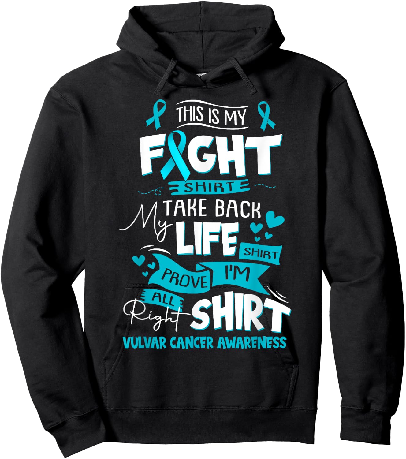 Vulvar Cancer Awareness This Is My Fight Hoodie - Hoodie | Black