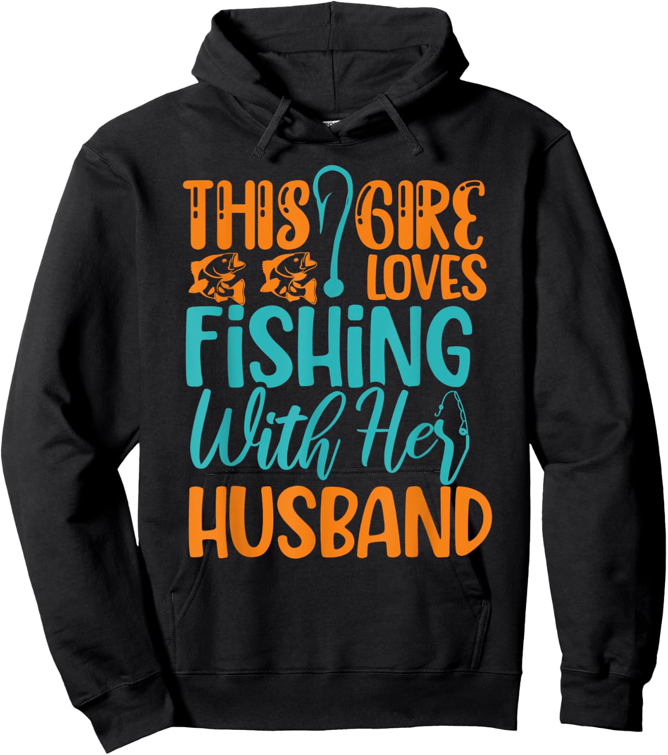 This Girl Loves Fishing With Her Husband Funny Fishing Hoodie - Hoodie | Black