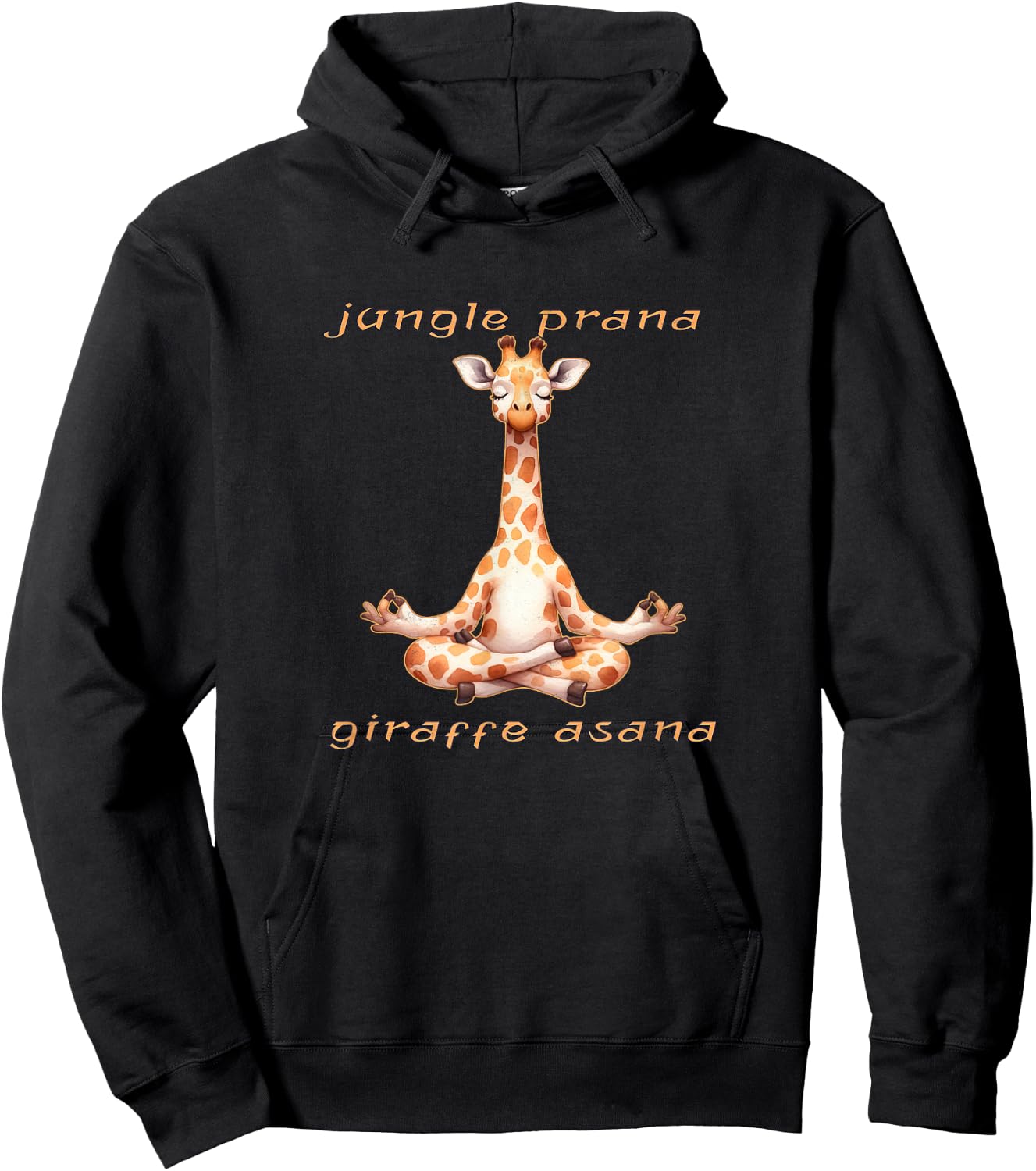 Funny Giraffe Yoga - Jungle Prana, Giraffe Asana Hoodie - Hoodie | Black