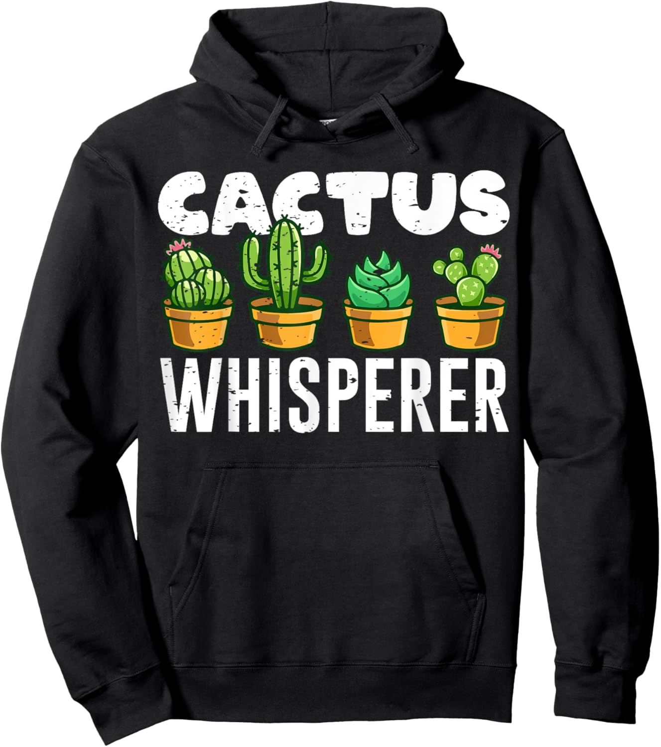 Cute Cactus Whisperer Funny Botany Succulents Lovers Outfit Hoodie - Hoodie | Black