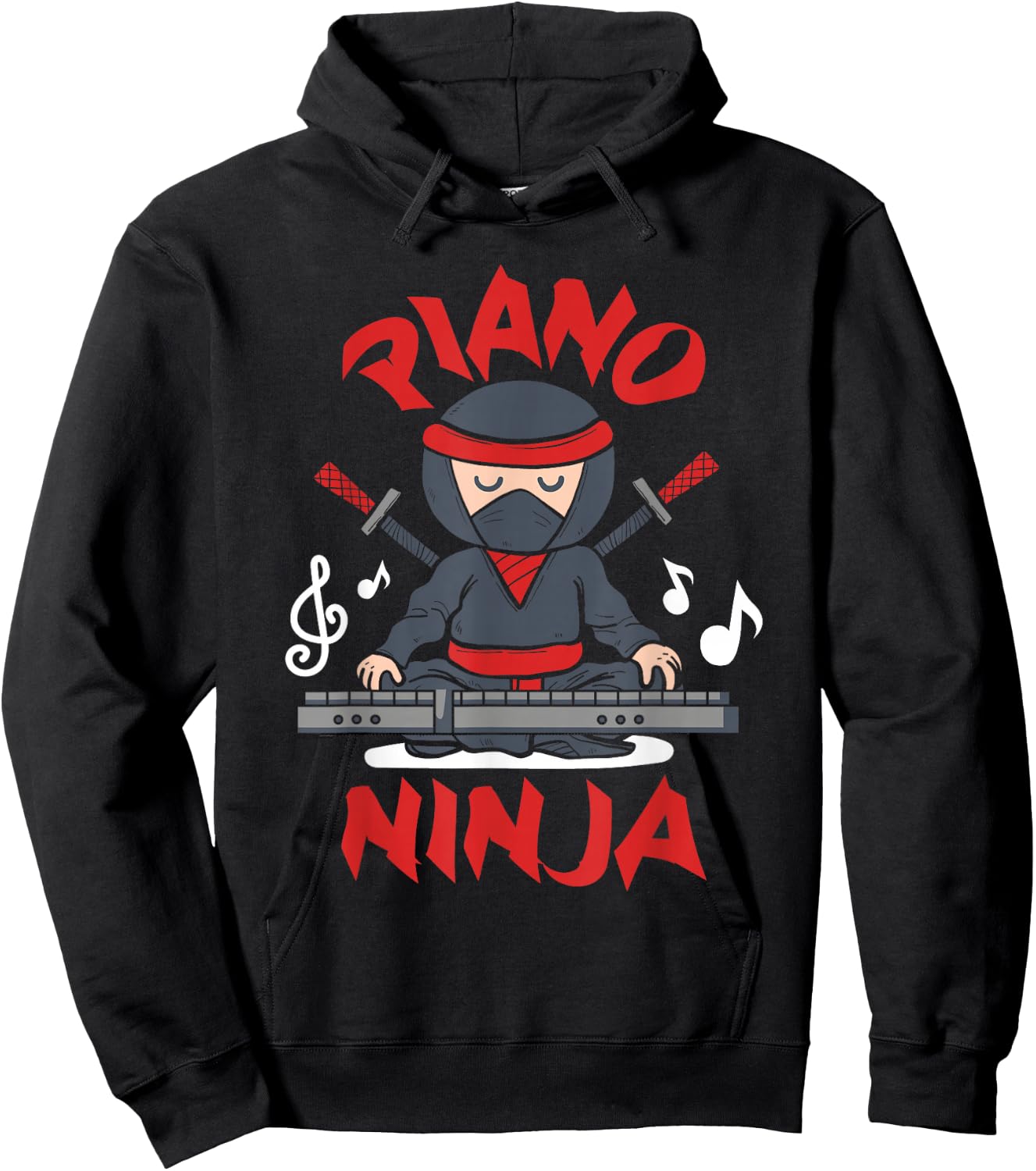 Piano Ninja - Keyboard Player Keyboardist Keyboarder Pianist Hoodie - Hoodie | Black