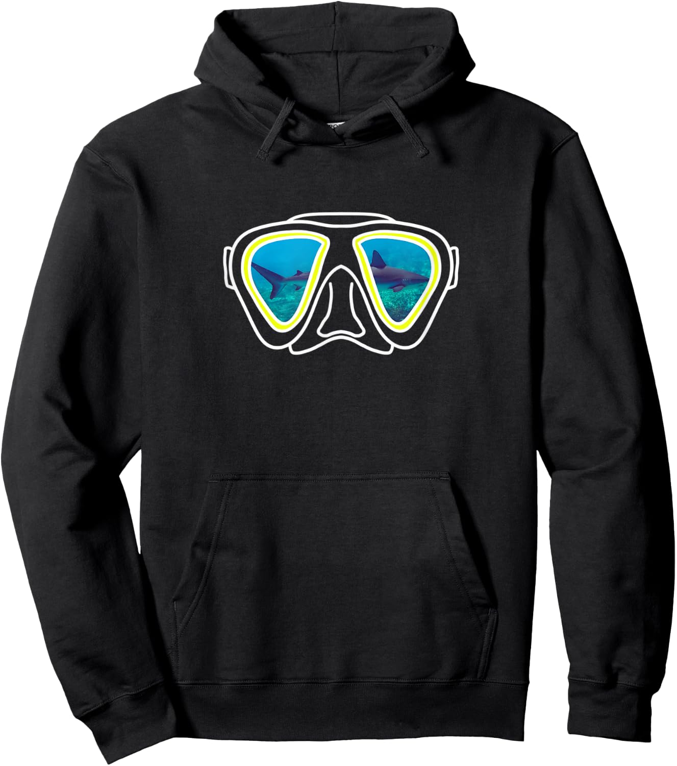 Diving mask diving goggles sea shark photo Hoodie - Hoodie | Black