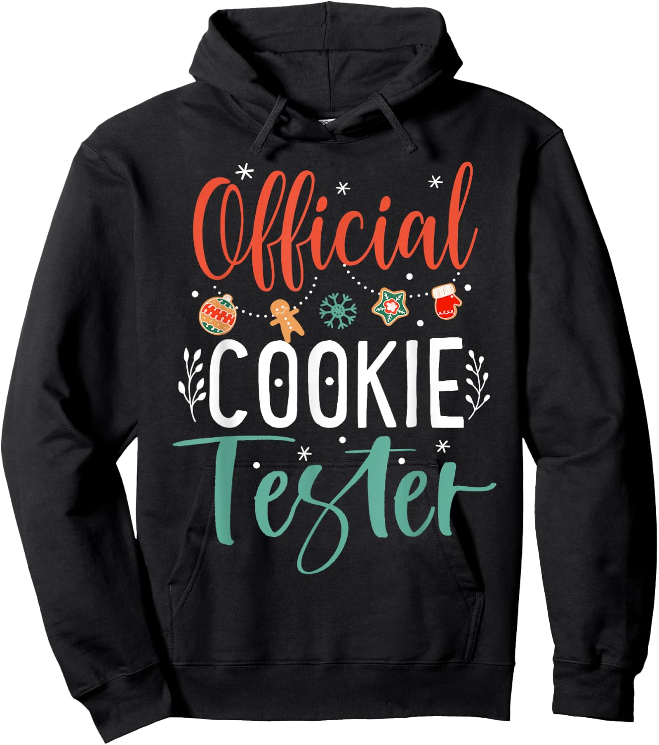 Cookie Tester Baker Christmas Pjs Family Xmas Official Cookie Tester Funny Christmas Couples Matching Hoodie - Hoodie | Black