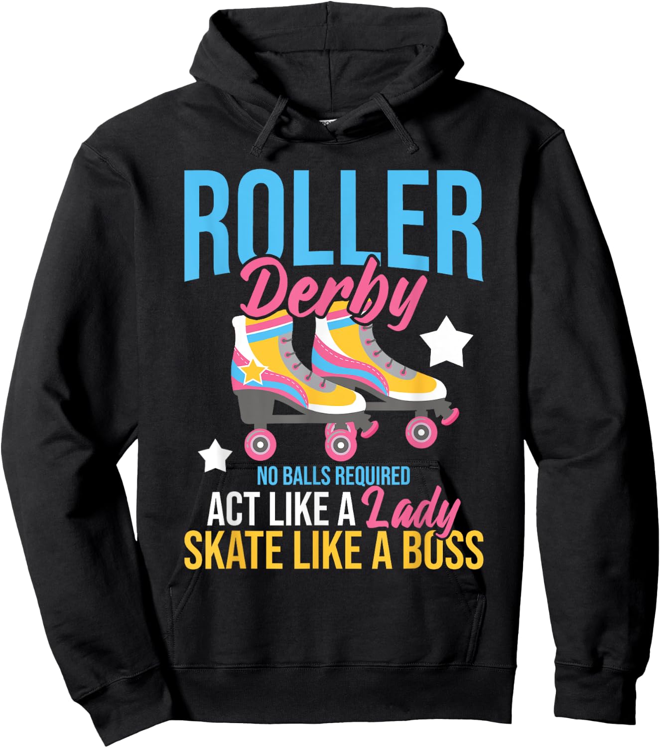 Roller Derby No Balls Required - Roller Skating Speed Skater Hoodie - Hoodie | Black