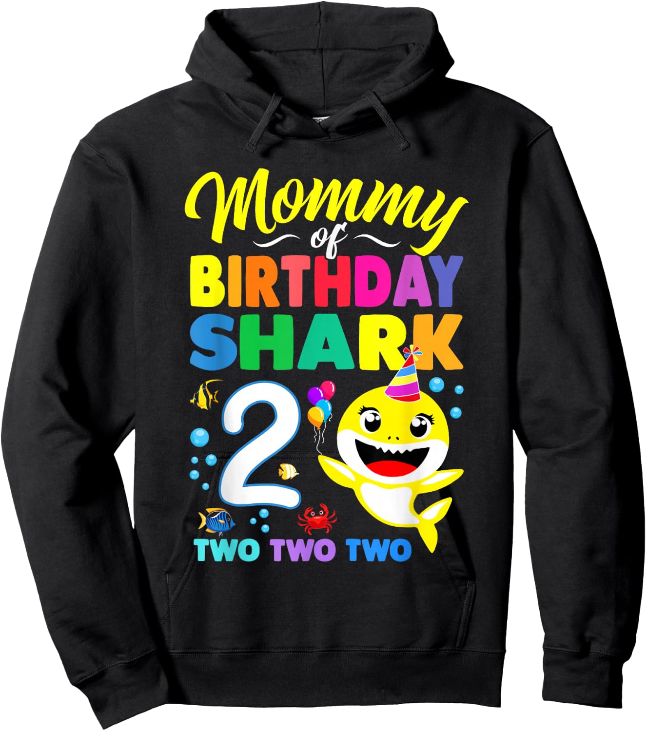 Mommy of Birthday Shark 2nd Matching Oufit Party for Family Hoodie - Hoodie | Black