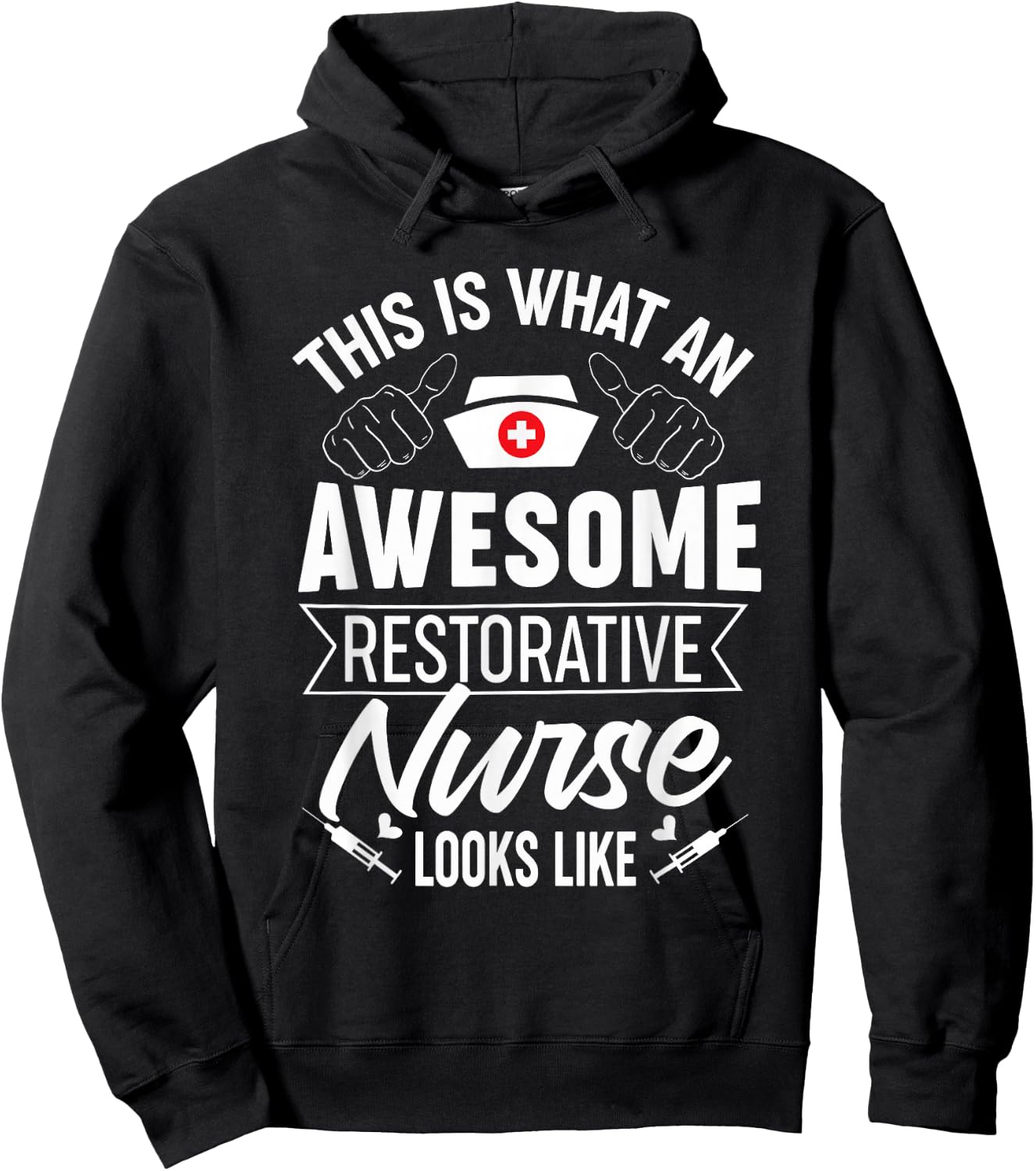 Awesome Restorative Nurse Profession Career Hoodie - Hoodie | Black