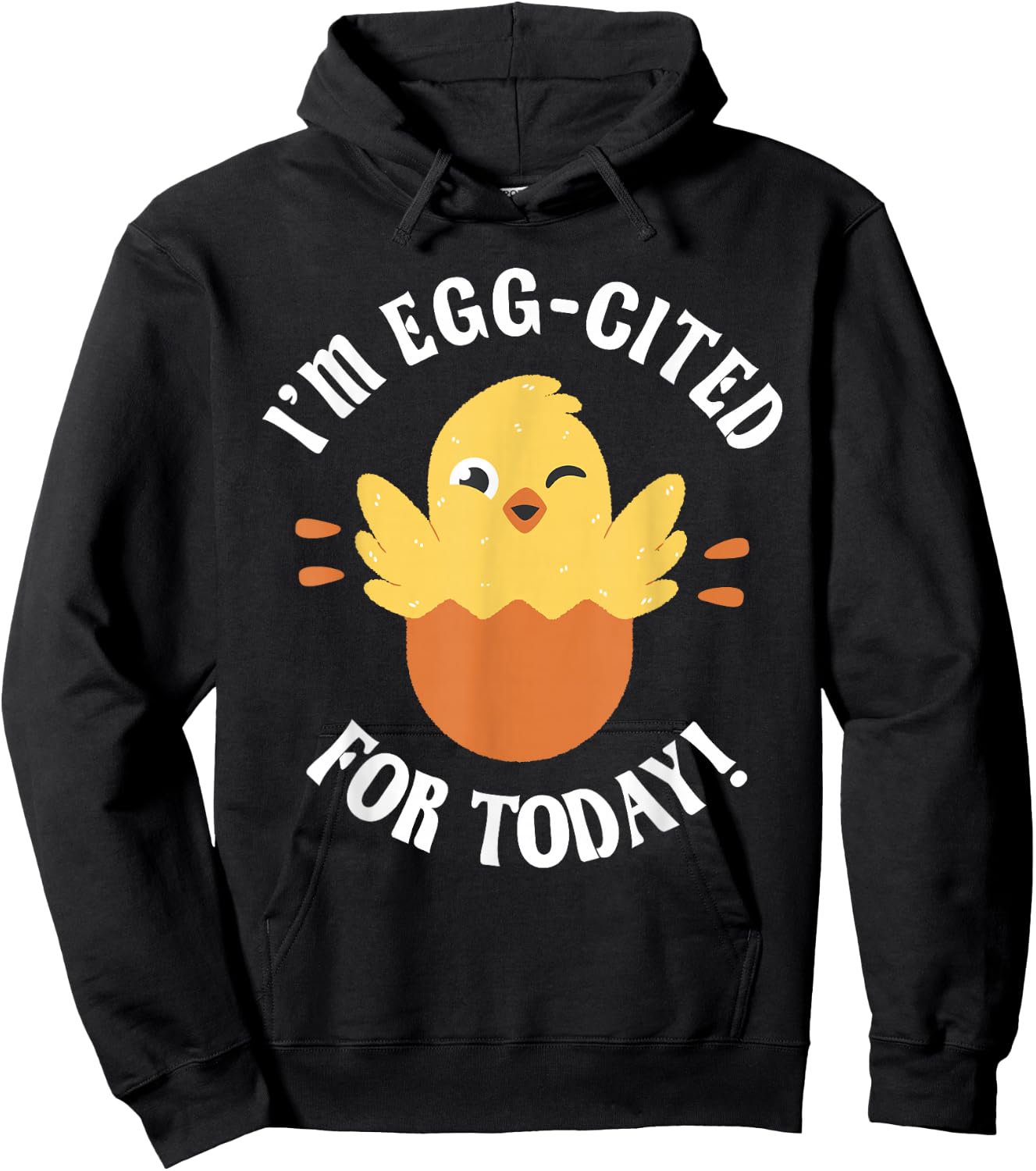 Chicks Design Chicken Lover Egg-Cited Hatching Chick Design Funny Easter Chicks -Kids Hoodie - Hoodie | Black