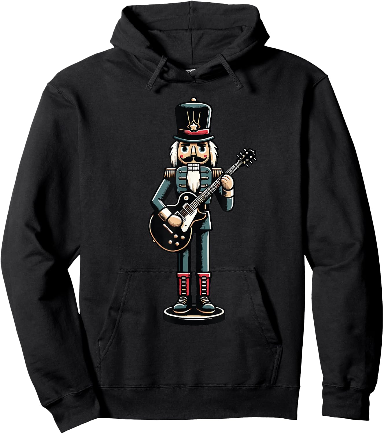 Guitar Player Nutcracker Crushing It Christmas Hoodie - Hoodie | Black
