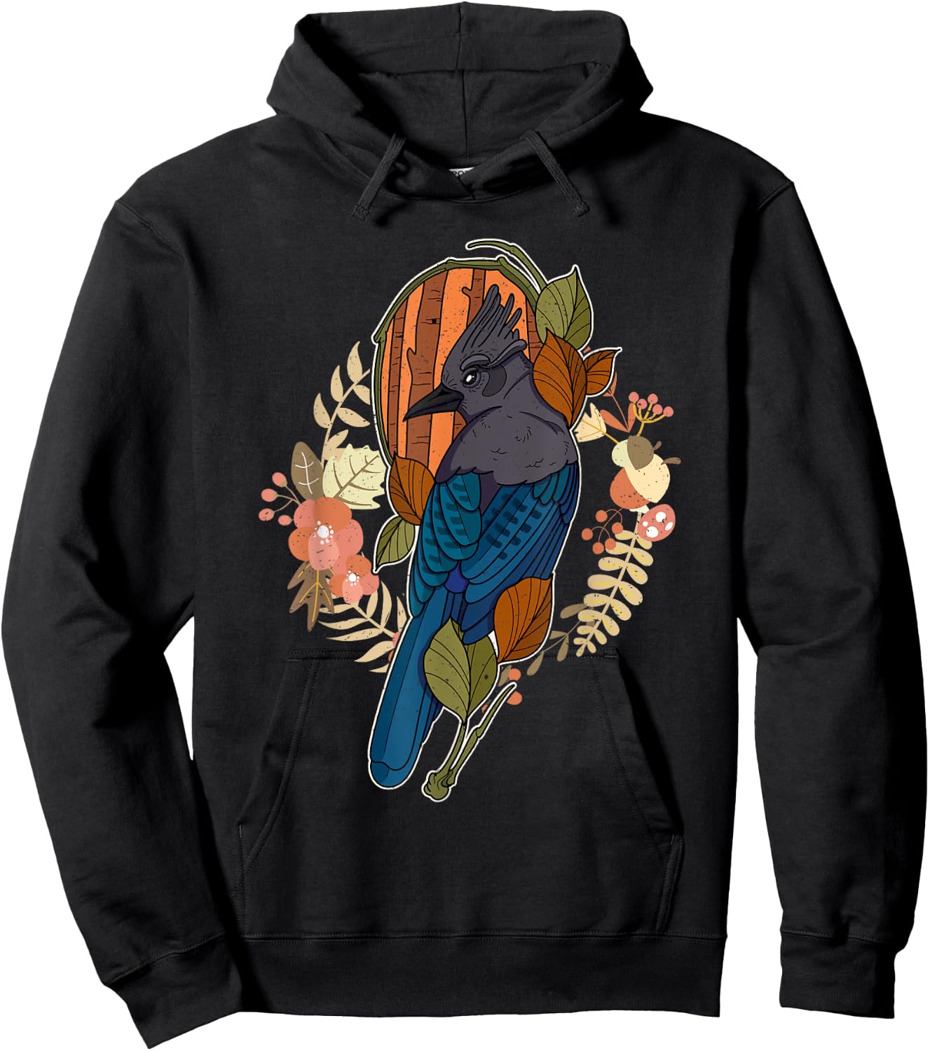 Steller’s jay wing birding birdwatching outdoor garden Hoodie - Hoodie | Black