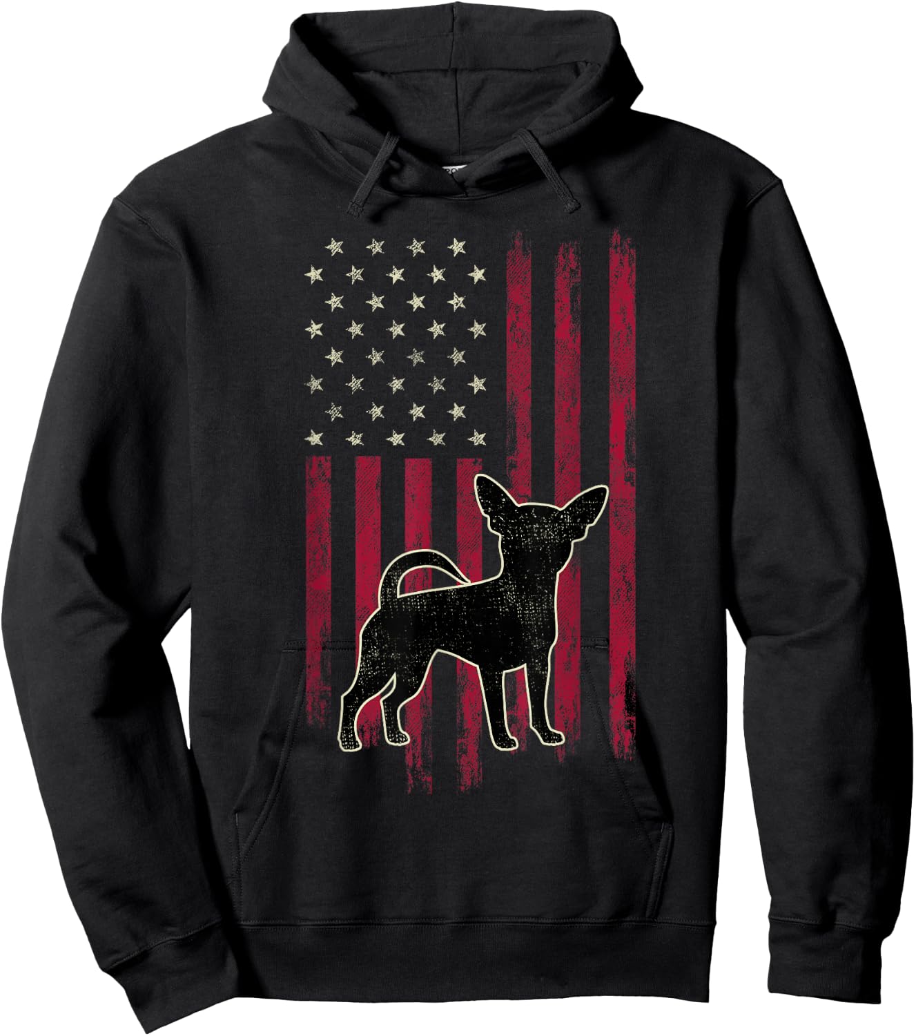 Chihuahua Dog Lovers American Flag 4th Of July Hoodie - Hoodie | Black