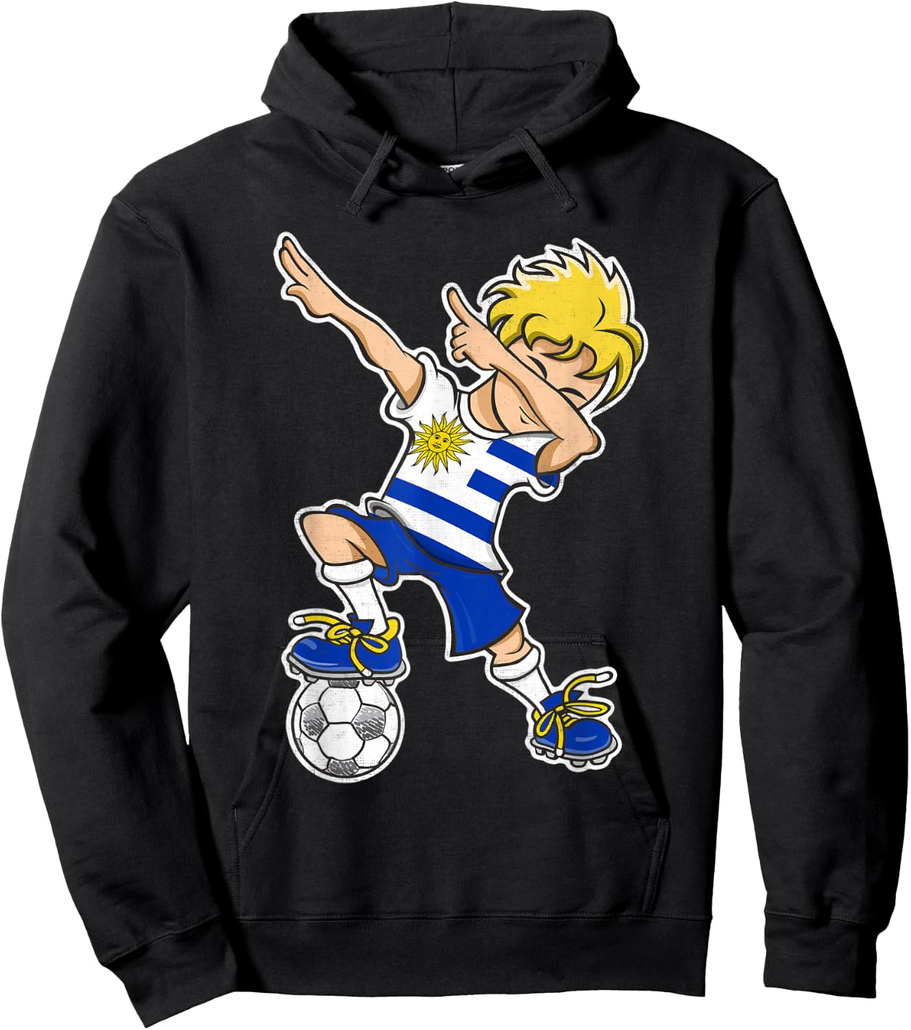 Uruguay Soccer Jersey Dabbing Boy Uruguayan Flag Hoodie - Hoodie | Black