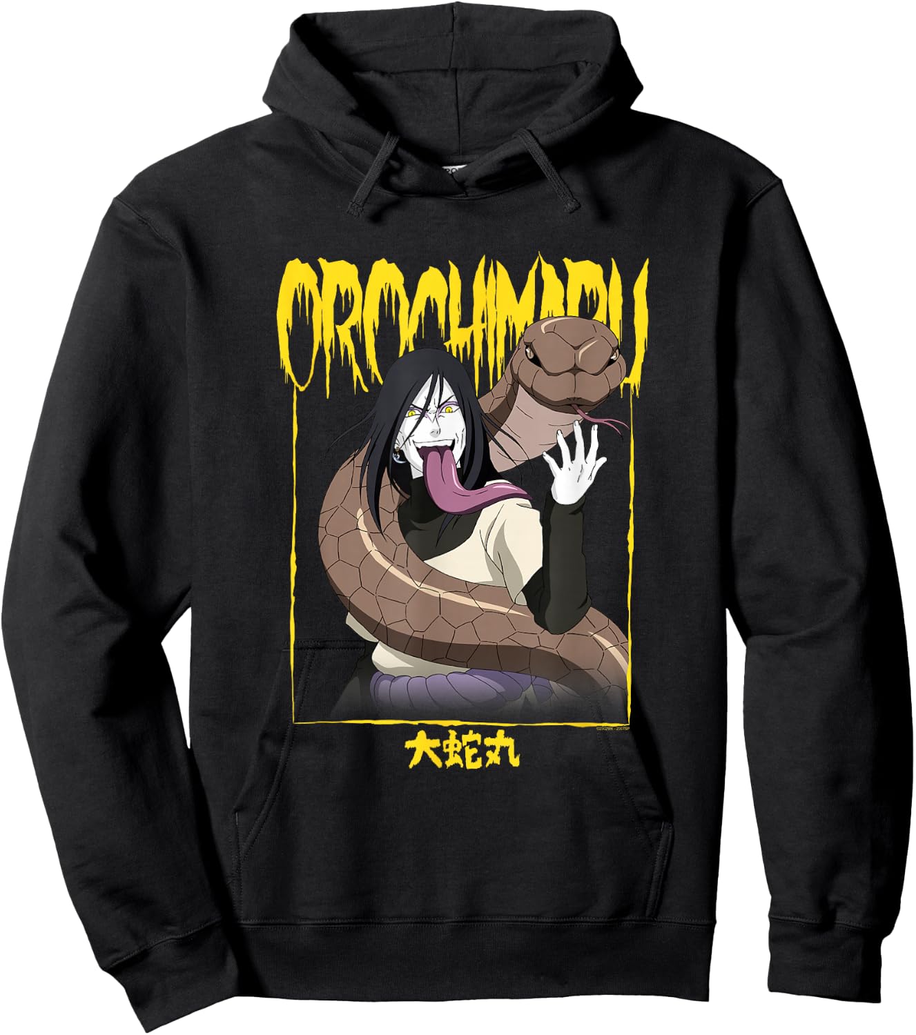 Naruto Shippuden Orochimaru Logo and Frame Hoodie - Hoodie | Black