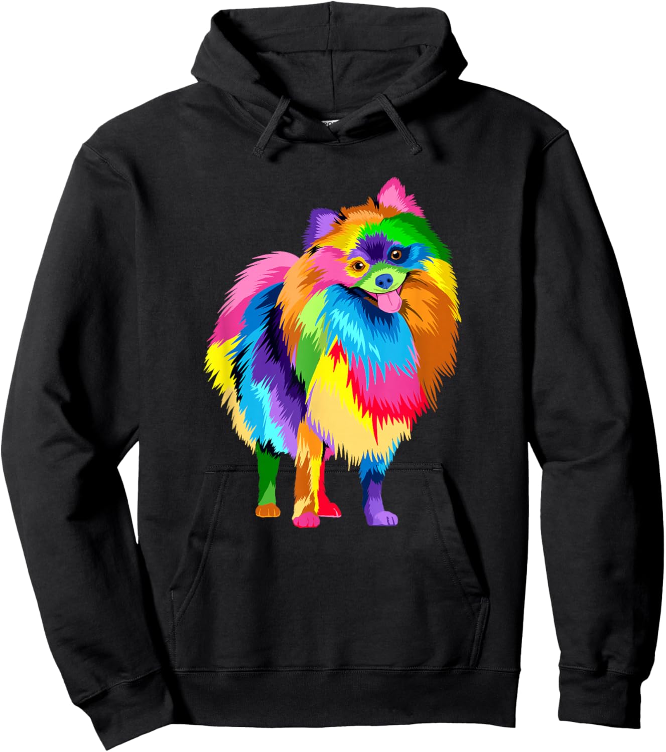 Colorful Pomeranian Artwork - Dog Lover Animal Breeder Hoodie - Hoodie | Black