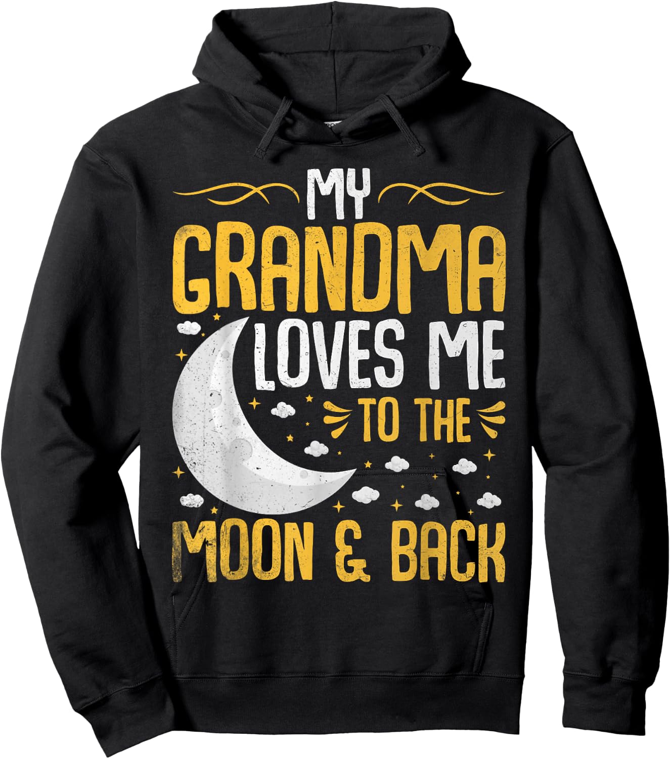 My Grandma Loves Me to the Moon & Back - Grandchild Hoodie - Hoodie | Black