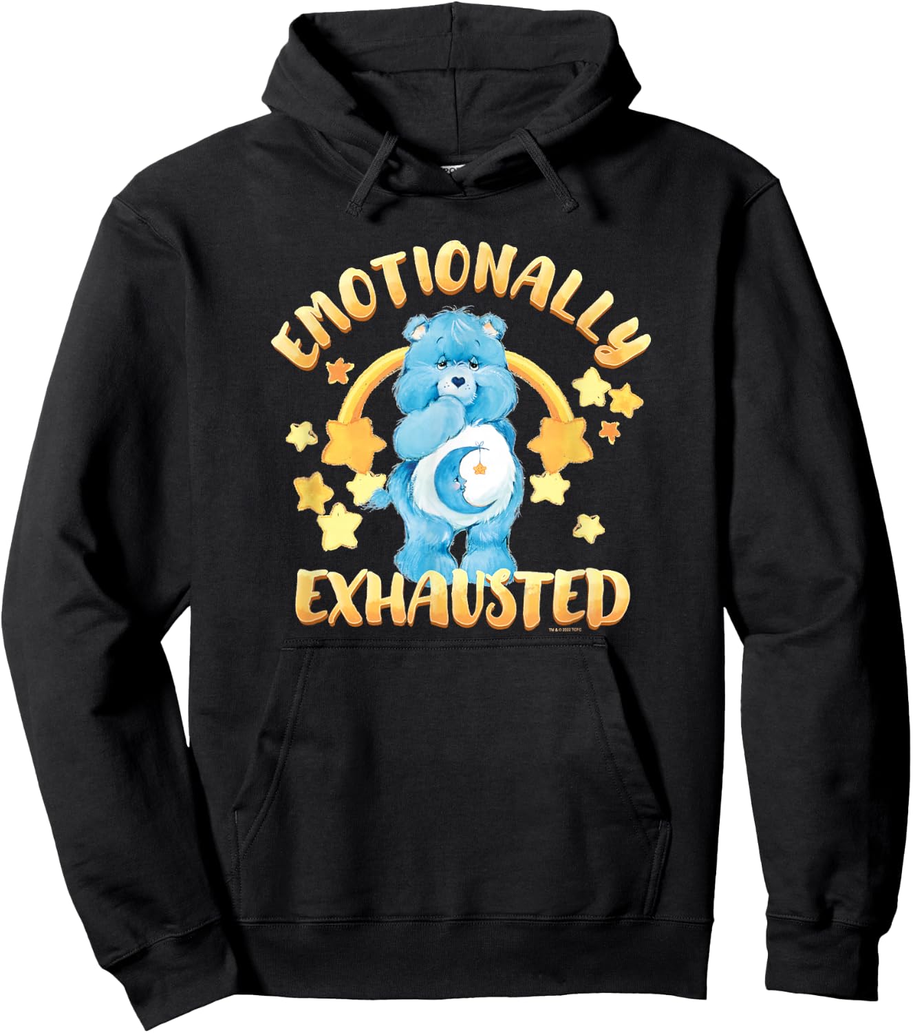 Care Bears Emotionally Exhausted Bedtime Bear Stars Logo Hoodie - Hoodie | Black