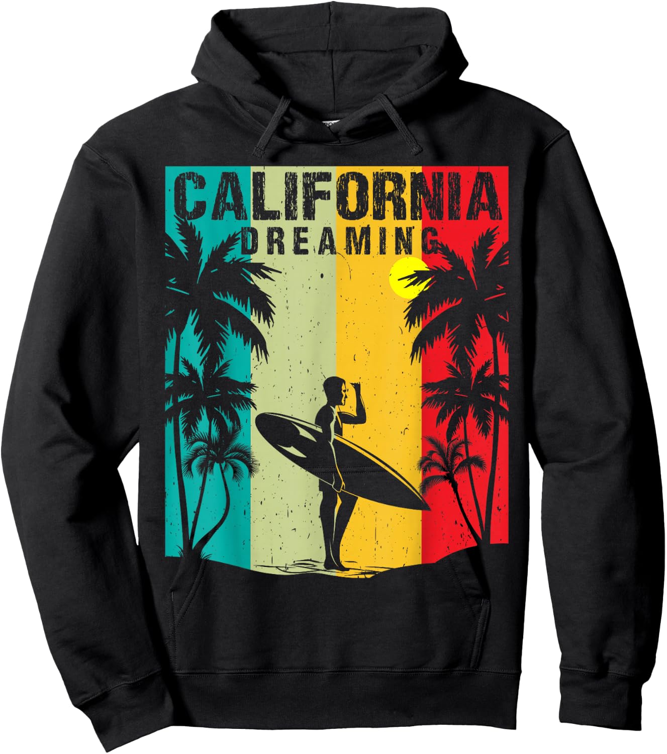 California Dreaming Men Women Surfing Beach Summer Vacation Hoodie - Hoodie | Black