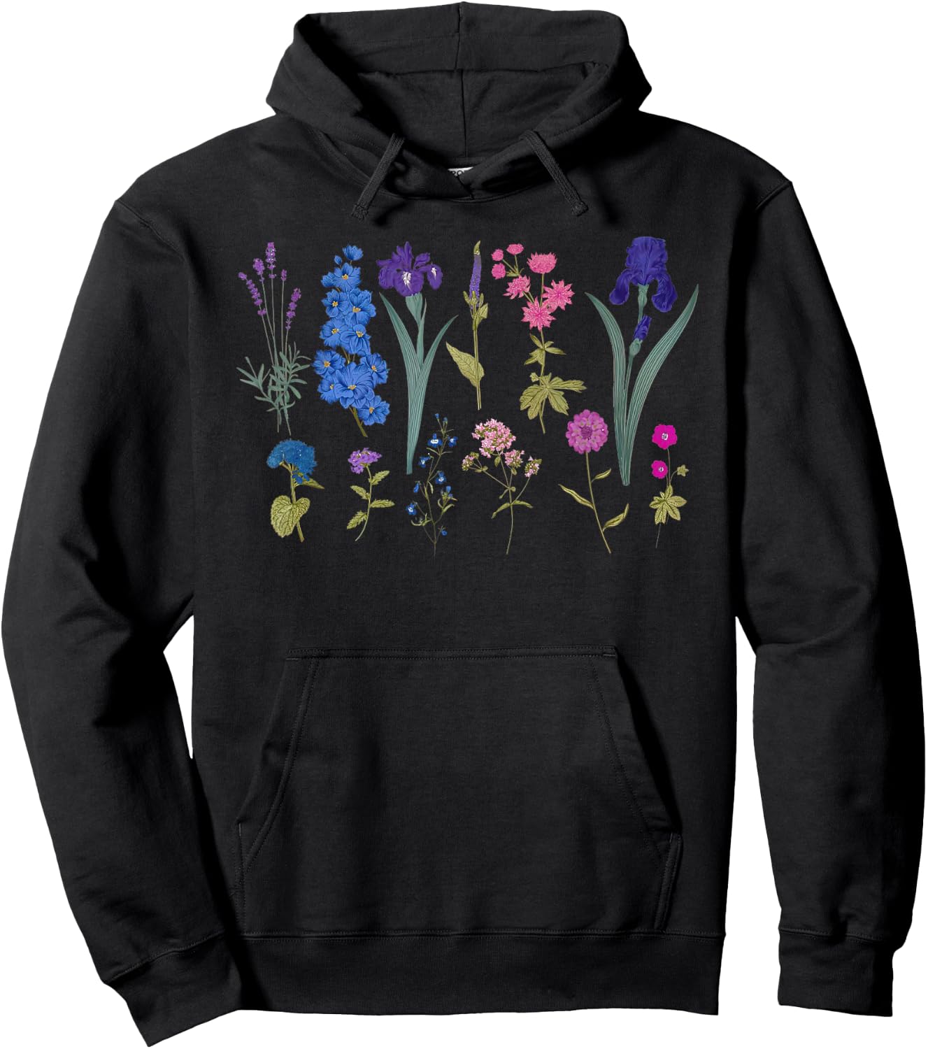 Subtle Bi Pride Bisexual Pride Bi Flag Wildflower Hoodie - Hoodie | Black