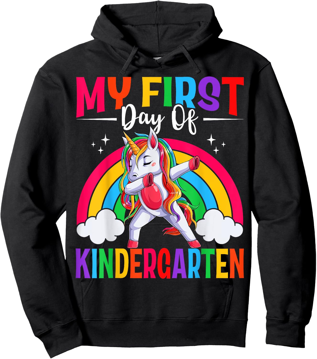 My First Day Of Kindergarten Unicorn Kindergarten Team Girls Hoodie - Hoodie | Black