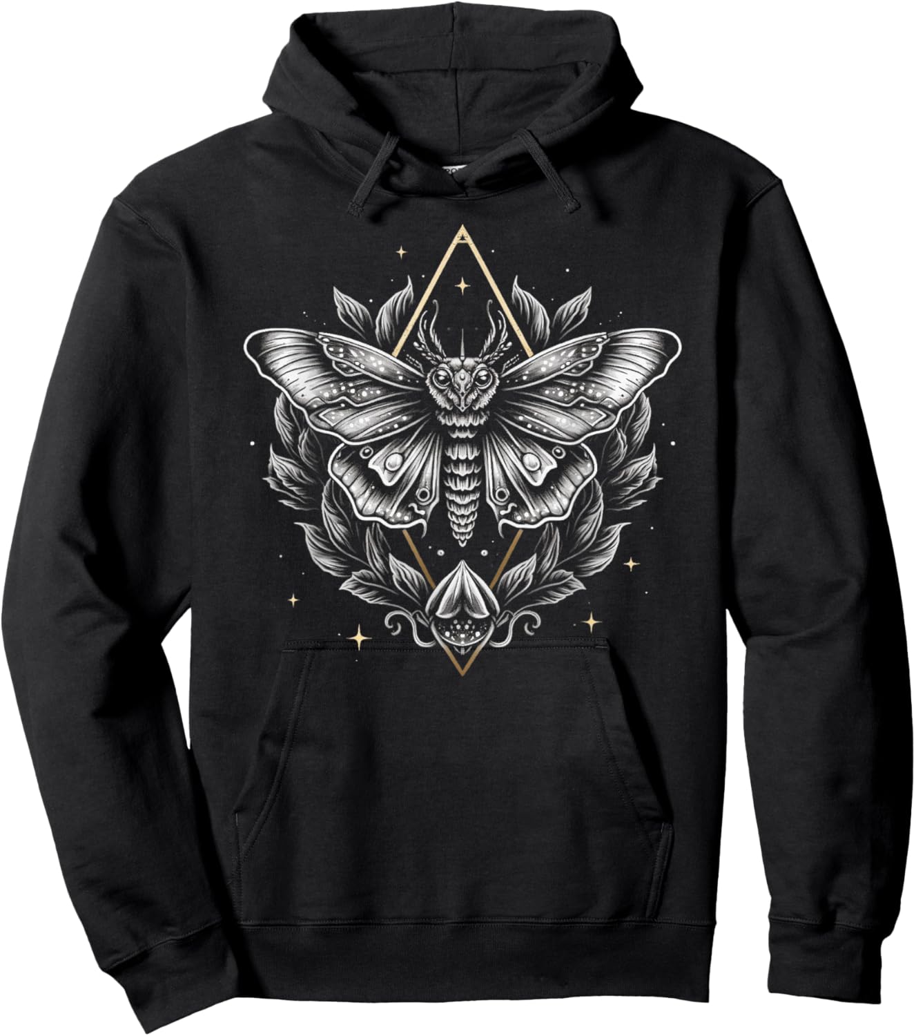 Last Gasp Graphics Moth Lepidoptera Heterocera Folkloric Wiccan Nature Goth Hoodie - Hoodie | Black