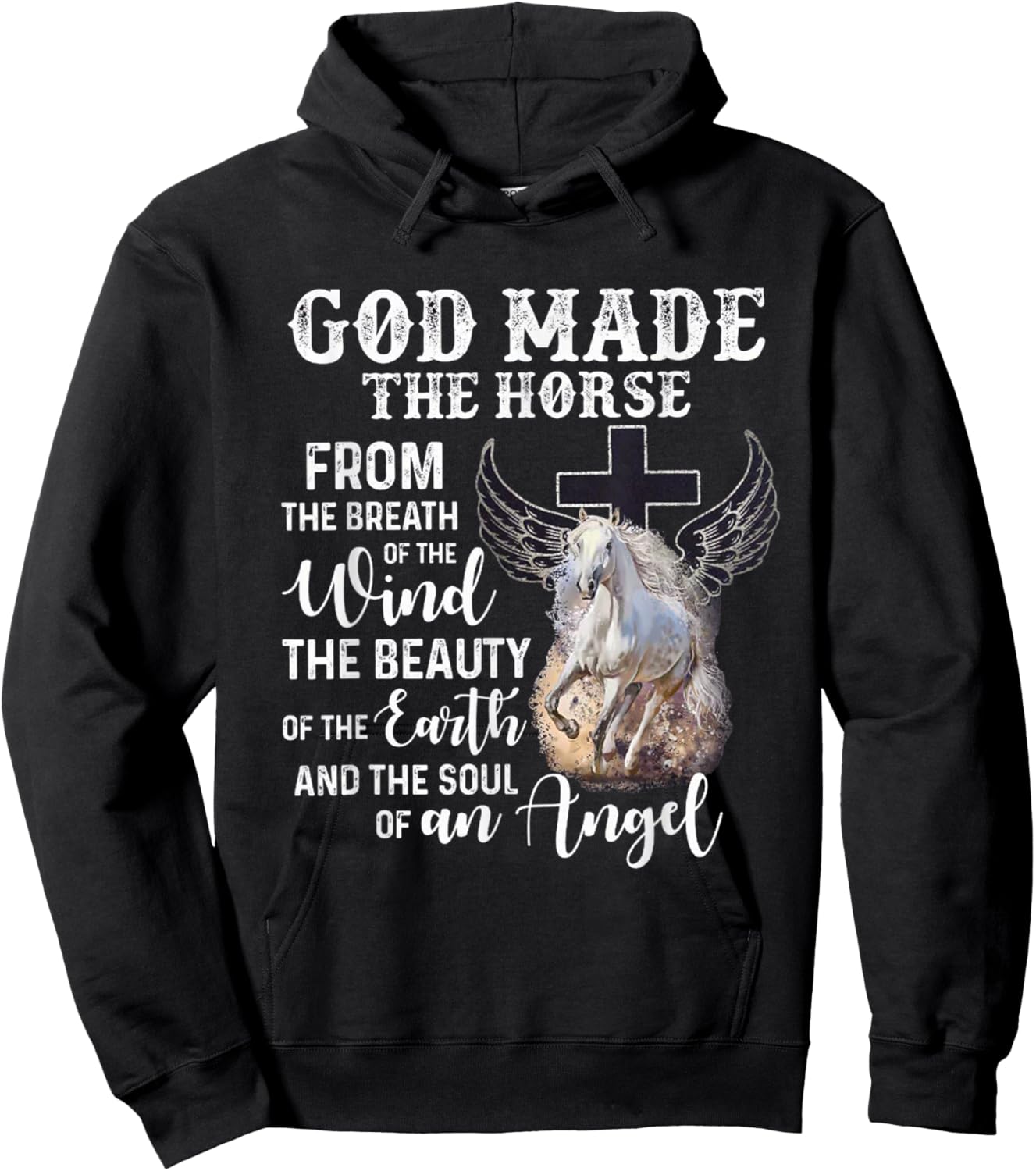 God made the Horse from the breath of the wind Hoodie - Hoodie | Black
