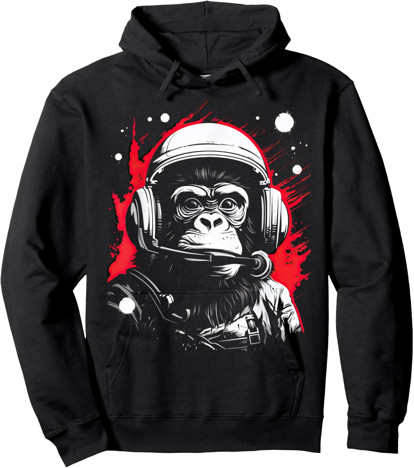Iconic Monkey Astronaut in Astronautsuit in Space Hoodie - Hoodie | Black