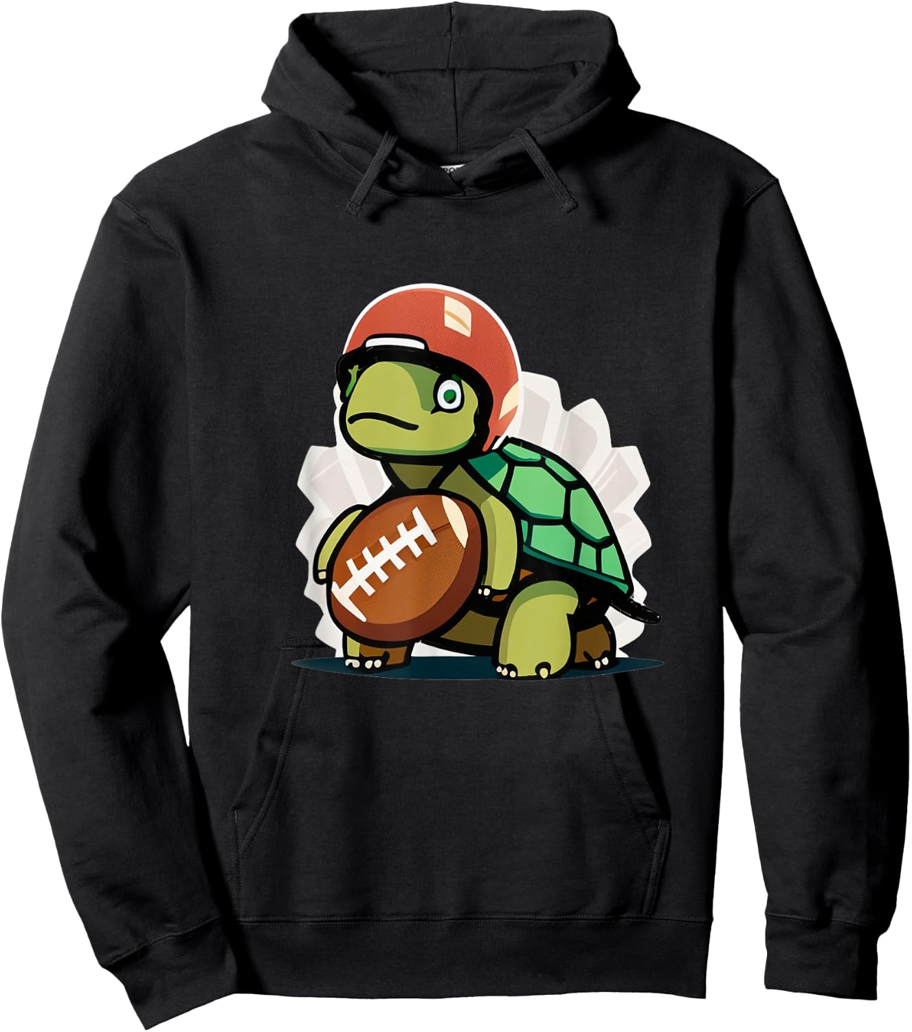 Cute Turtle Touchdown: Tackling American Football Hoodie - Hoodie | Black