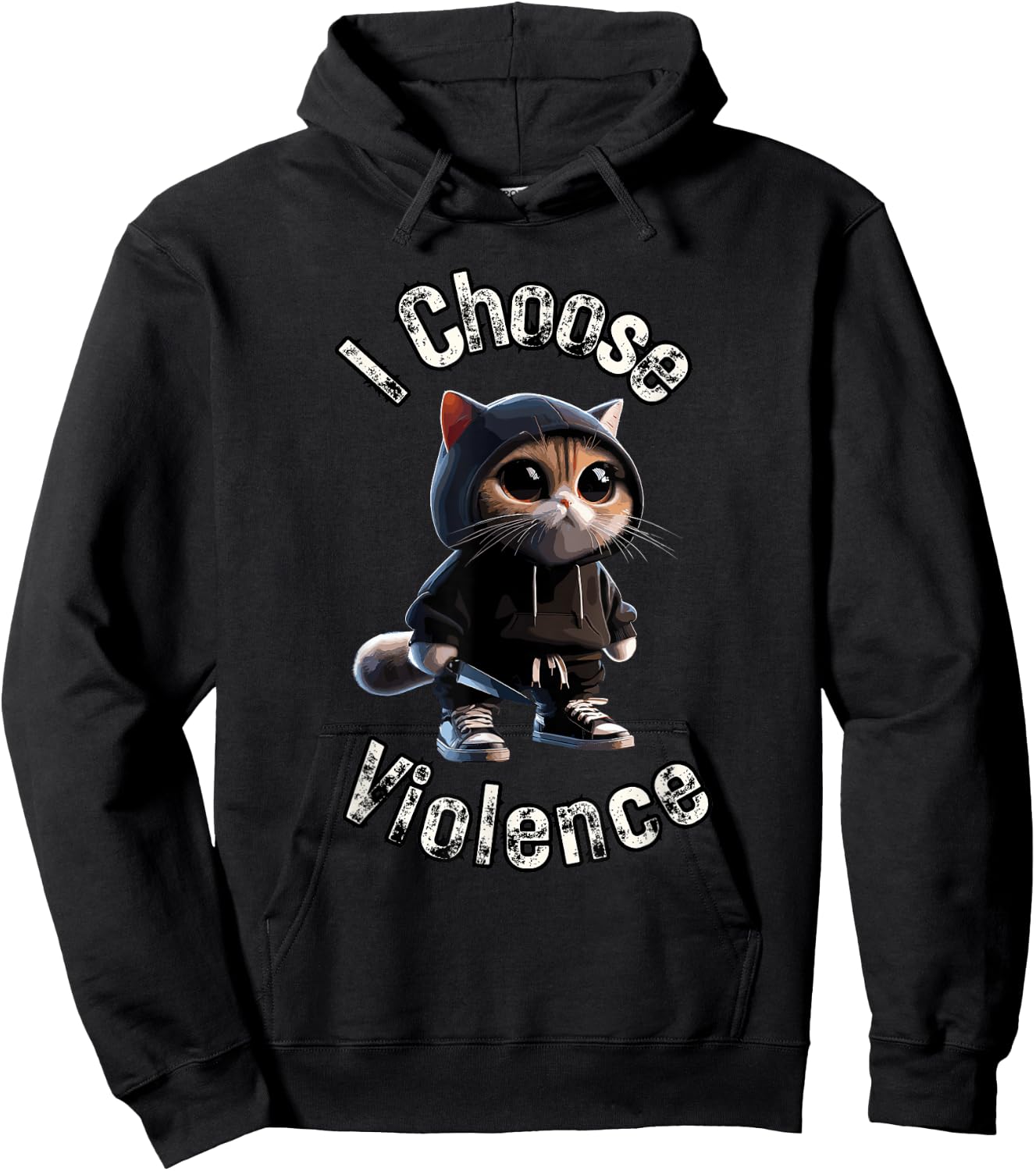 I Choose Violence Cat Women Hoodie - Hoodie | Black