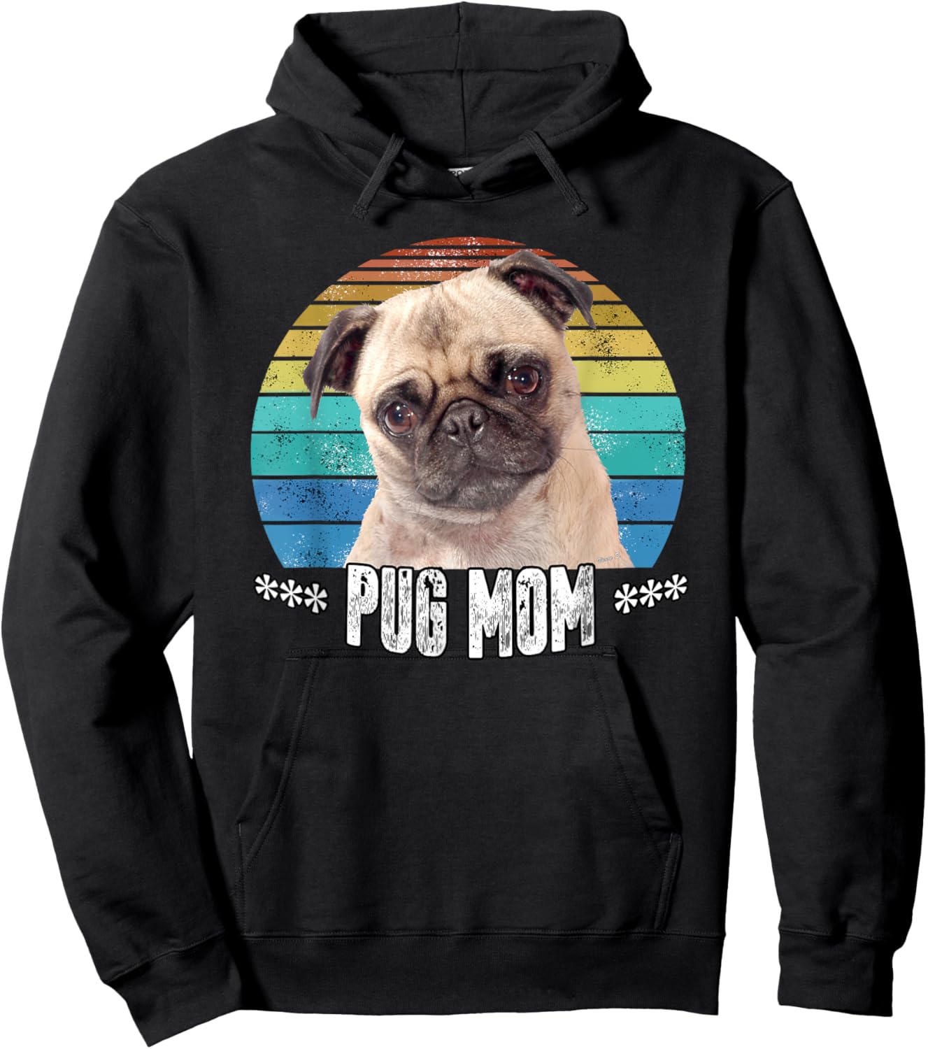 Pug Mom Mama Mothers Day Gift Hoodie - Hoodie | Black