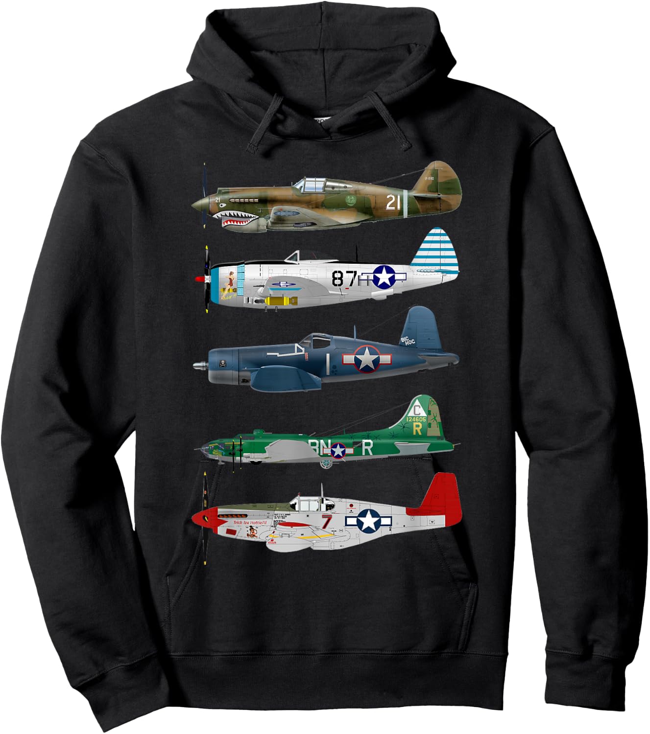 WW2 Planes Warbirds Warplanes Hoodie - Hoodie | Black