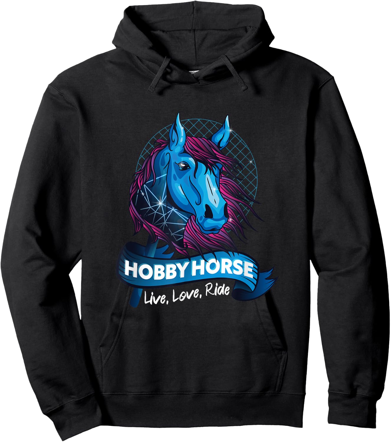 Stick Horse, Hobby Horse Design for Girls who Love Horses Hoodie - Hoodie | Black