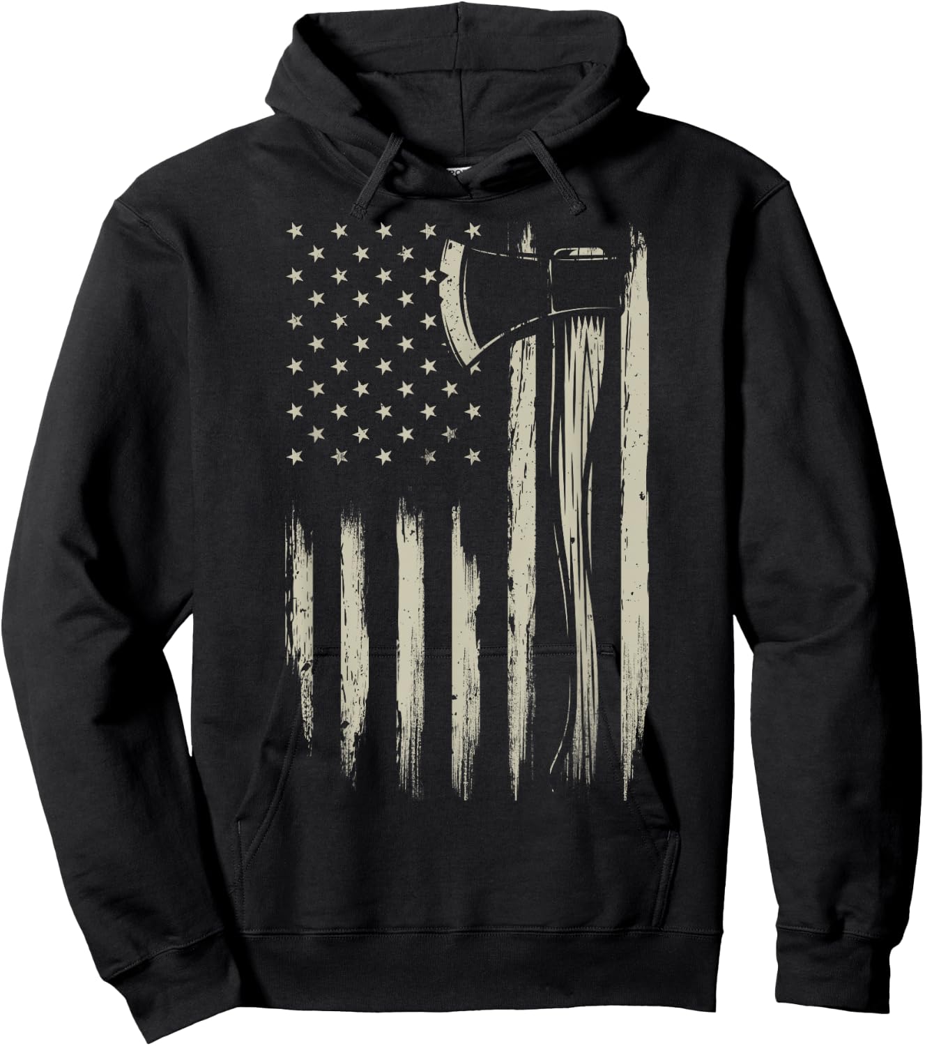 Bushcraft Axe American Flag Bushcrafting Hatchet USA Flag Hoodie - Hoodie | Black
