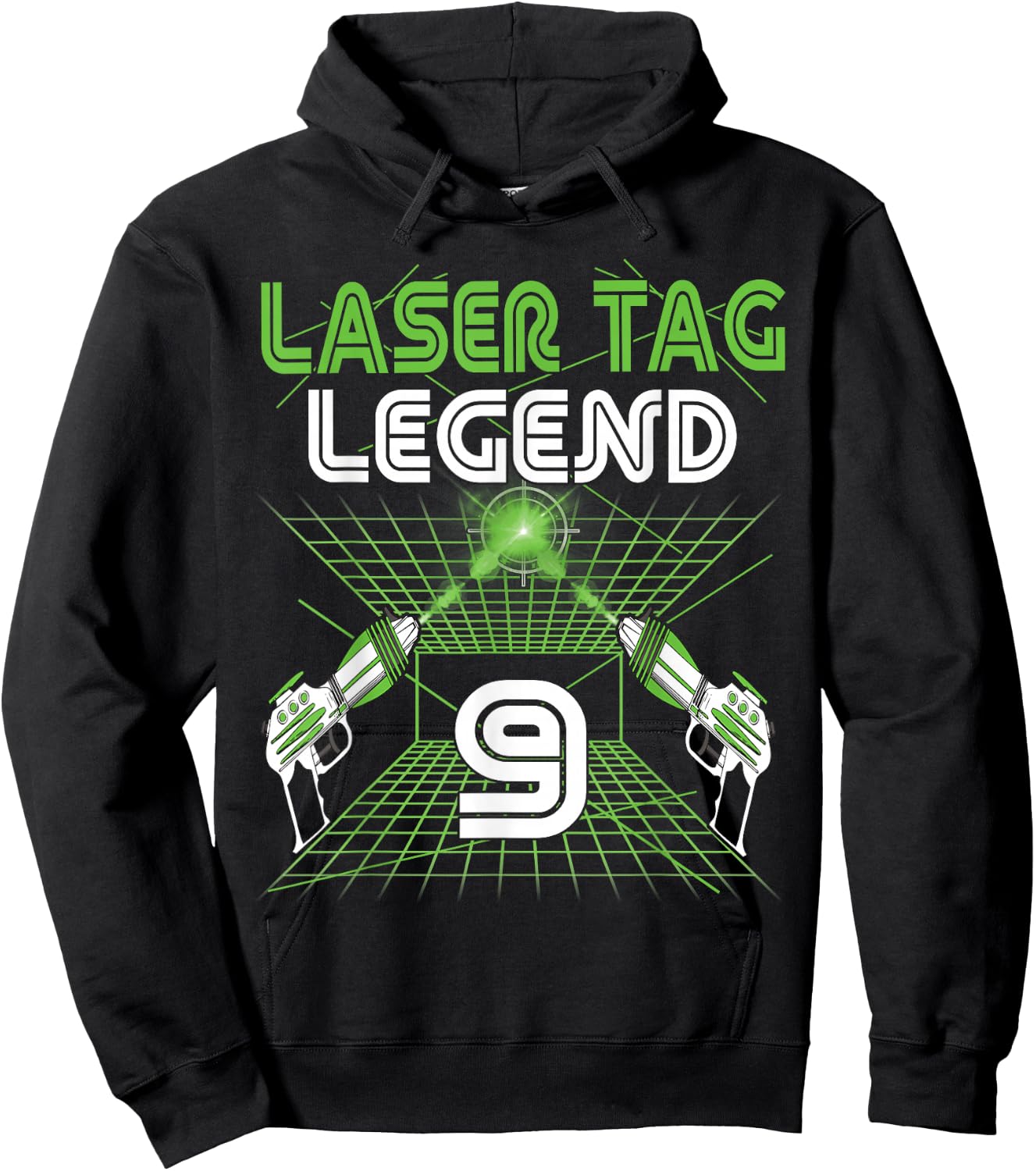 Lasertag Birthday Party - laser tag 9 years birthday Hoodie - Hoodie | Black