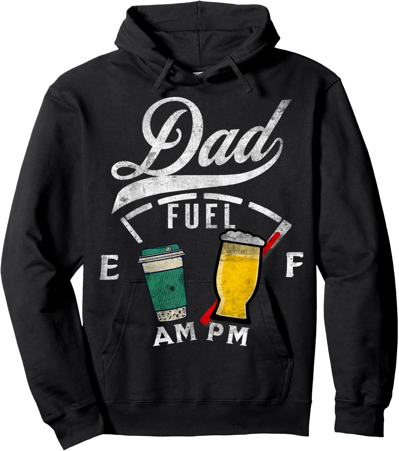 Dad Fuel Fathers Day Coffee Beer Lover Funny Drinking Shirt Hoodie - Hoodie | Black