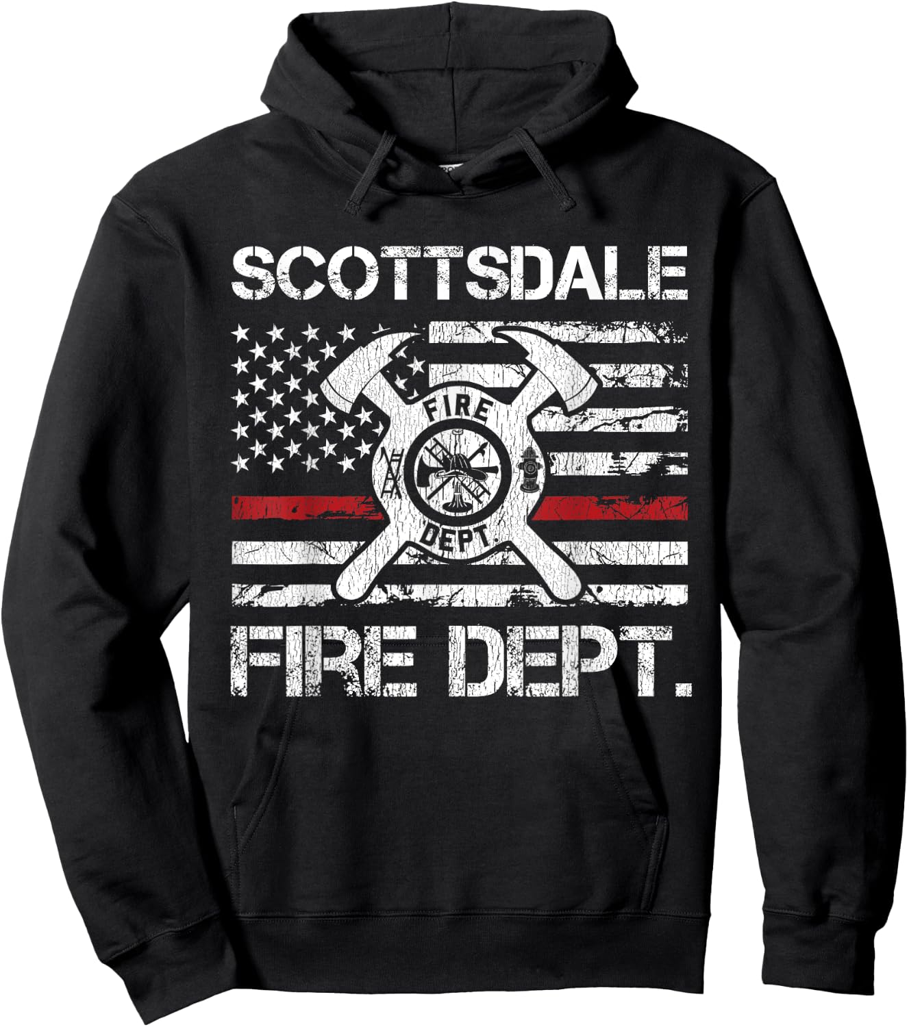 Scottsdale Arizona Fire Department Thin Red Line Fireman Hoodie - Hoodie | Black