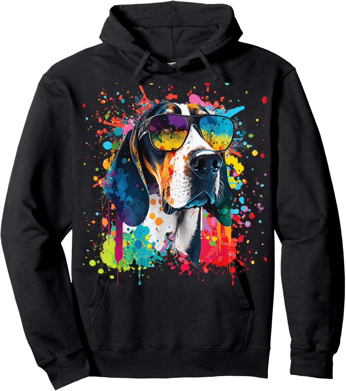 Treeing Walker Coonhound, Colorful Treeing Walker Coonhound Hoodie - Hoodie | Black